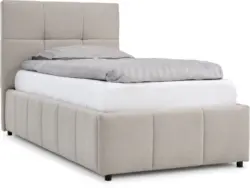 JYSK Рамка за легло VEMMELEV 90x200 със съхранение бежов текстил