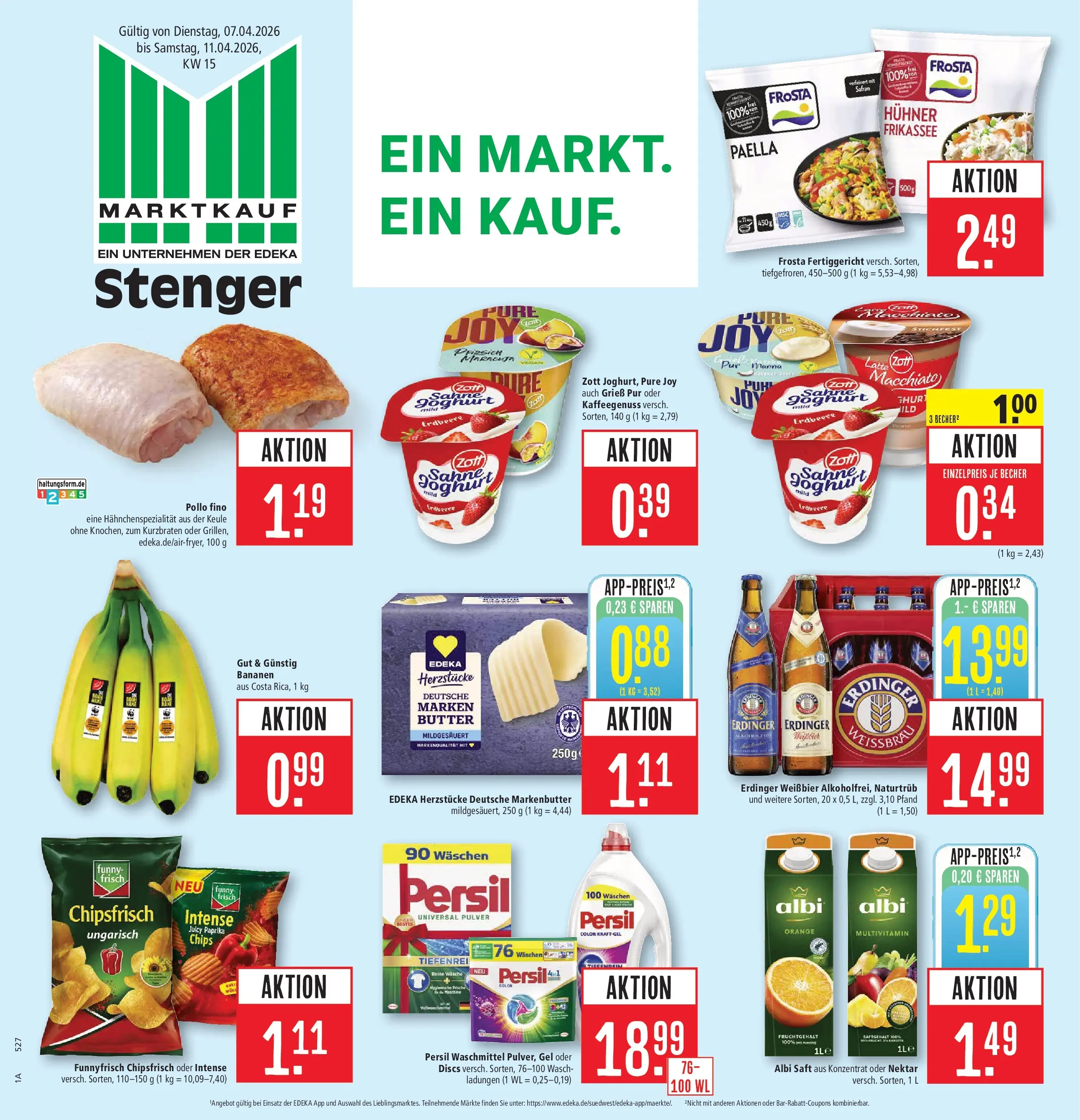 Marktkauf Prospekt Aschaffenburg	 (ab 05.04.2026) » Angebote online | Seite: 1 | Produkte: Funny frisch, Bananen, Paprika, Waschmittel