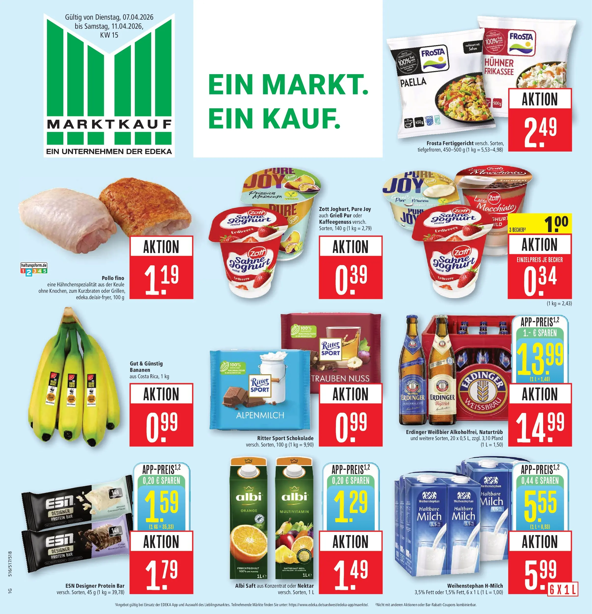 Marktkauf Prospekt Böblingen	 (ab 05.04.2026) » Angebote online | Seite: 1 | Produkte: Joghurt, Trauben, Weißbier, Saft