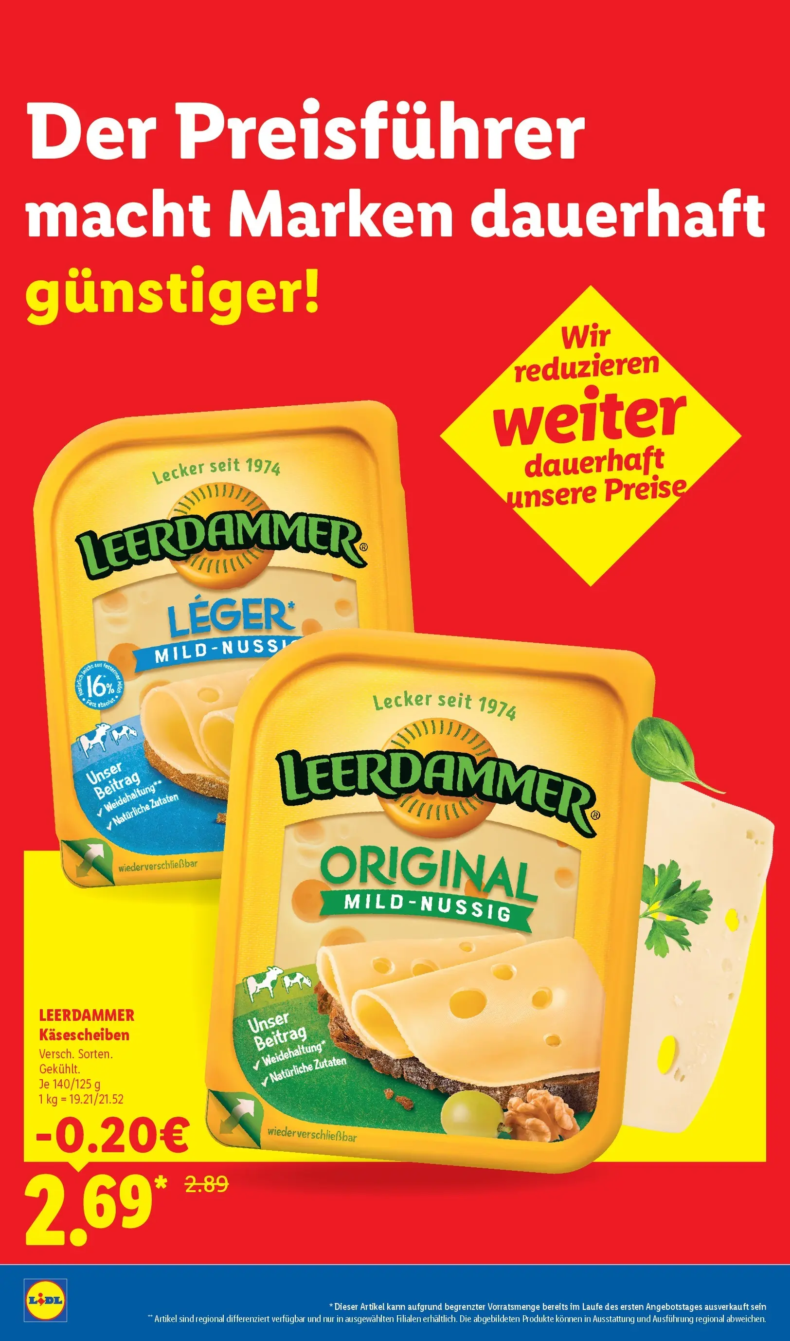 Lidl Prospekt Senftenberg (ab 29.03.2026) zum Blättern » Angebote | Seite: 6 | Produkte: Leerdammer