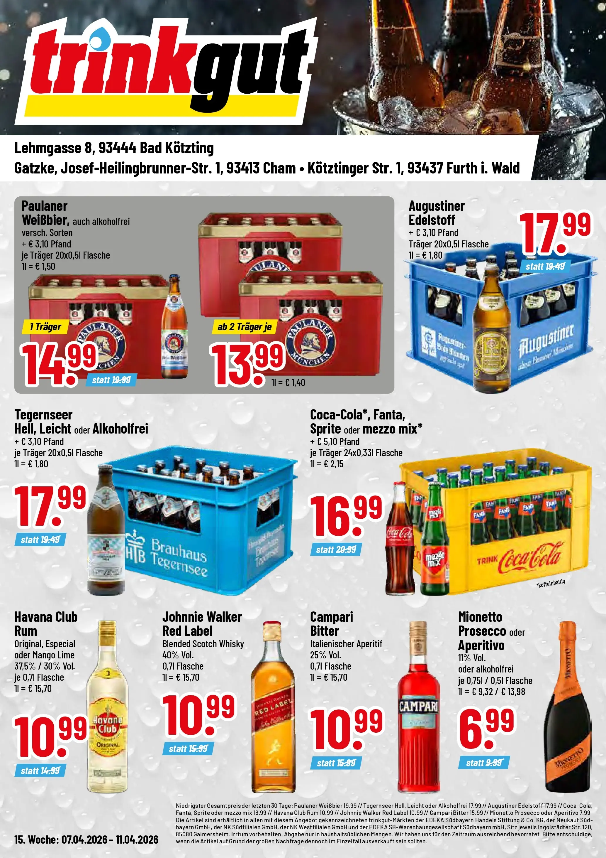 Trinkgut Prospekt Cham	 (ab 05.04.2026) » Angebote online | Seite: 1 | Produkte: Whisky, Mezzo mix, Prosecco, Mango
