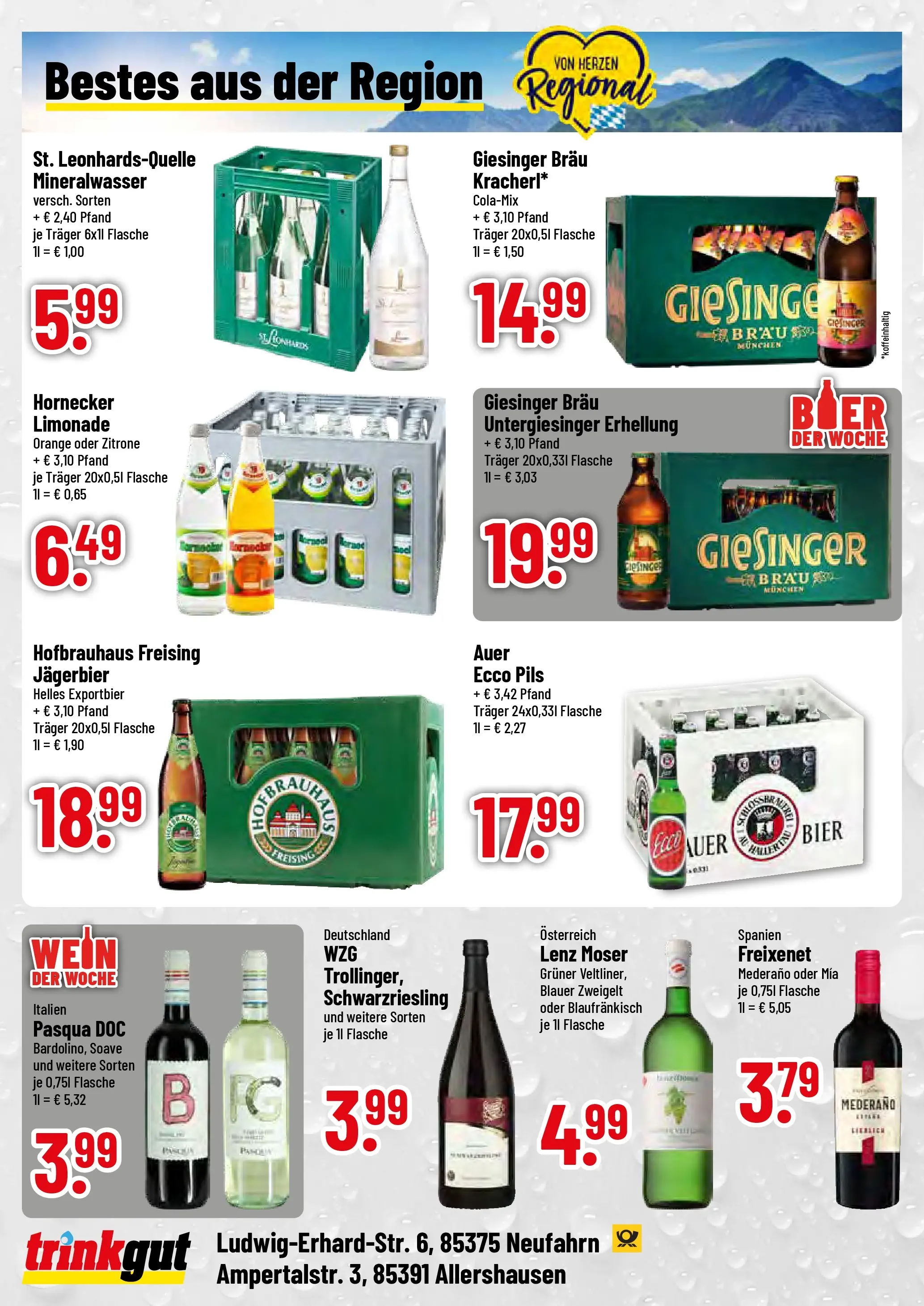 Trinkgut Prospekt Neufahrn	 (ab 05.04.2026) » Angebote online | Seite: 4 | Produkte: Pils, Mineralwasser, Zitrone, Wein