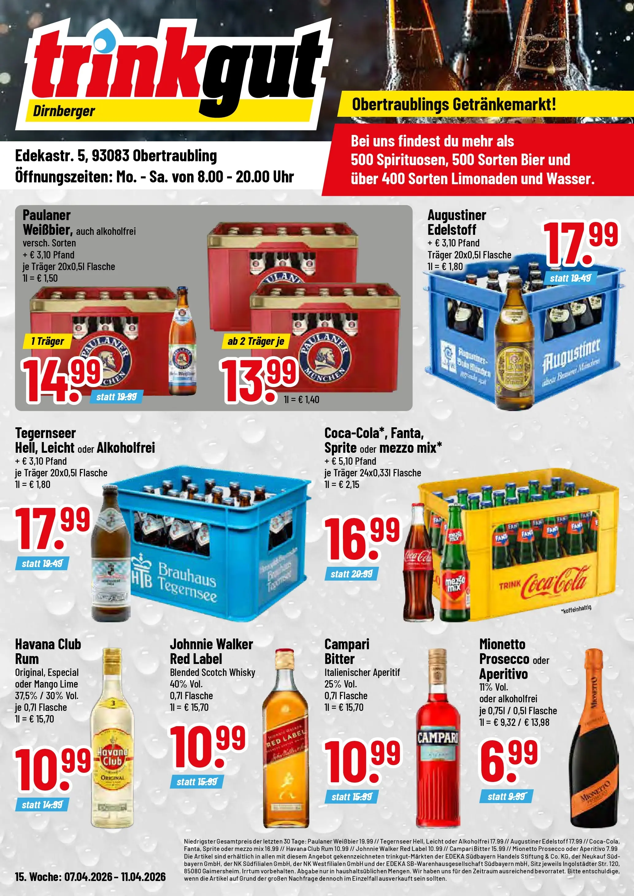 Trinkgut Prospekt Obertraubling	 (ab 05.04.2026) » Angebote online | Seite: 1 | Produkte: Mezzo mix, Coca cola, Cola, Rum