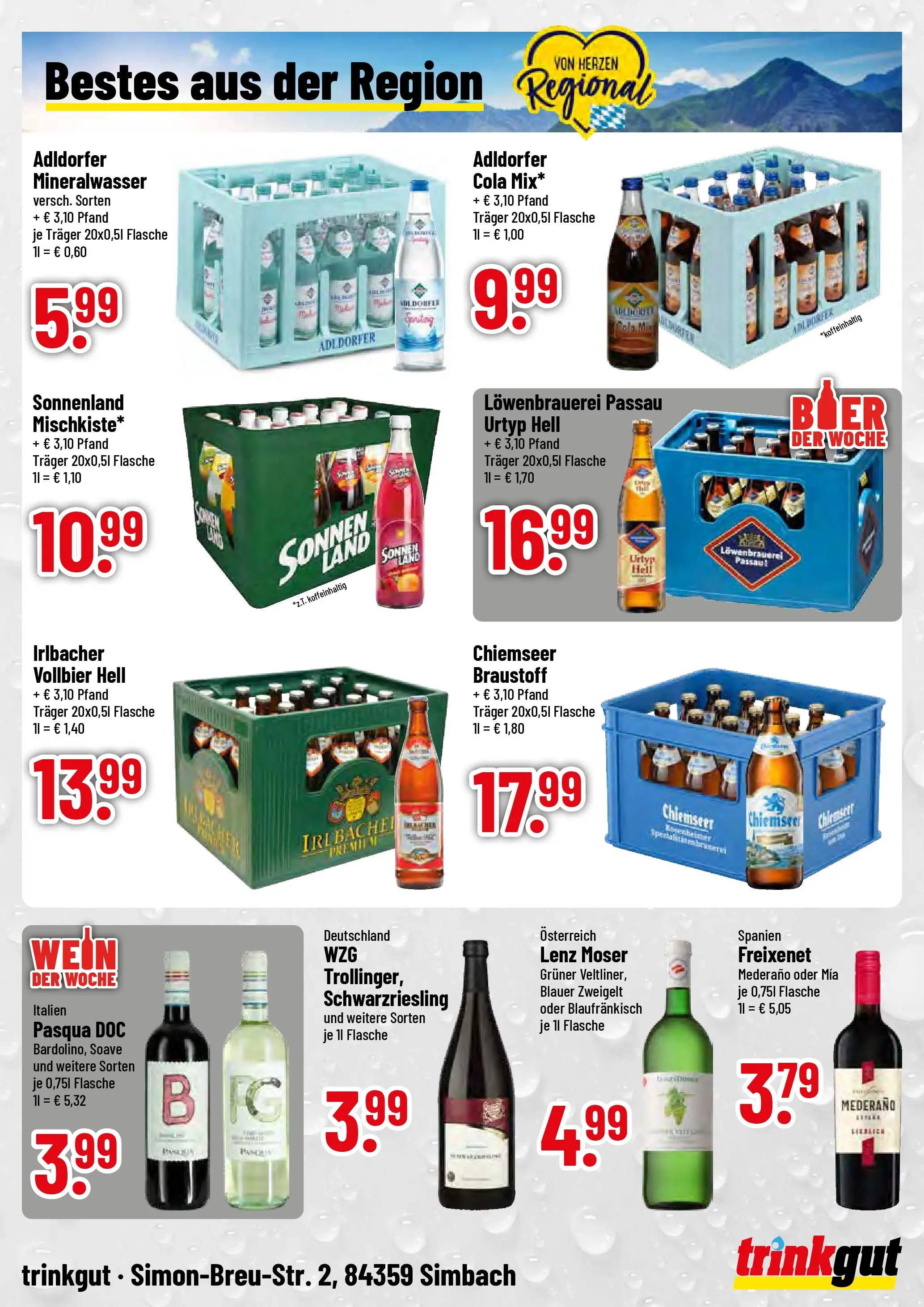 Trinkgut Prospekt Simbach/Inn	 (ab 05.04.2026) » Angebote online | Seite: 4 | Produkte: Cola, Freixenet, Mineralwasser, Wein