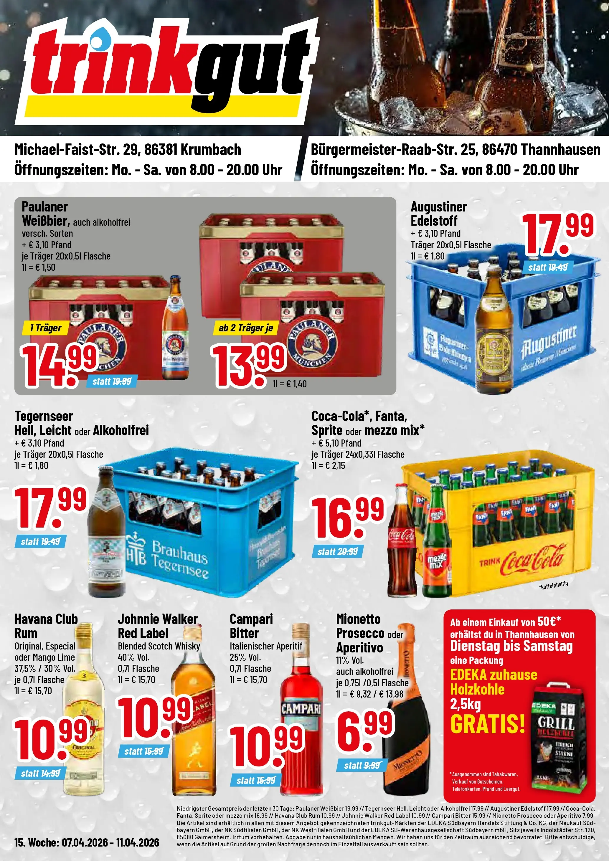 Trinkgut Prospekt Krumbach	 (ab 05.04.2026) » Angebote online | Seite: 1 | Produkte: Havana club, Whisky, Coca cola, Rum