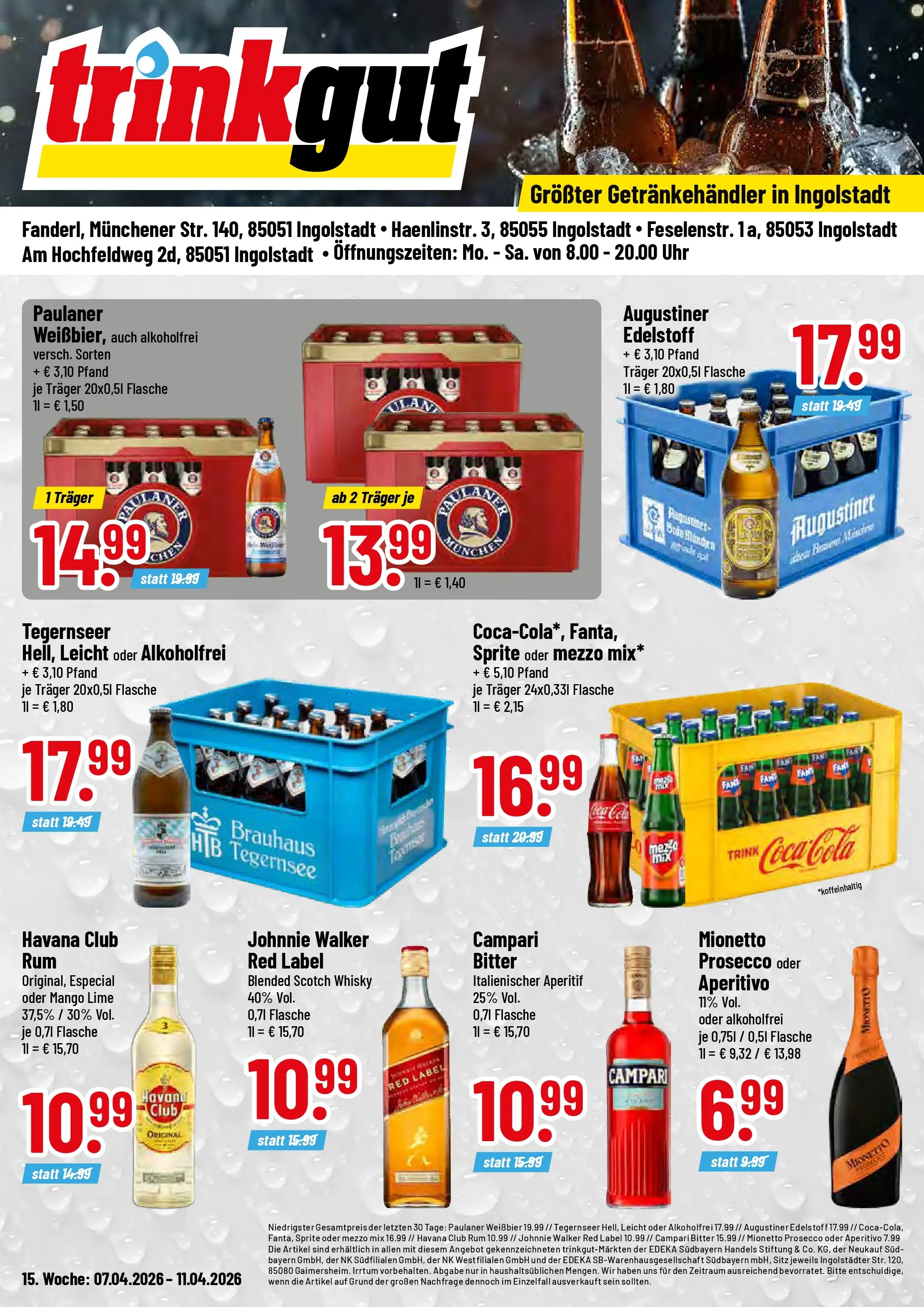 Trinkgut Prospekt Ingolstadt	 (ab 05.04.2026) » Angebote online | Seite: 1 | Produkte: Mango, Uhr, Paulaner, Johnnie walker