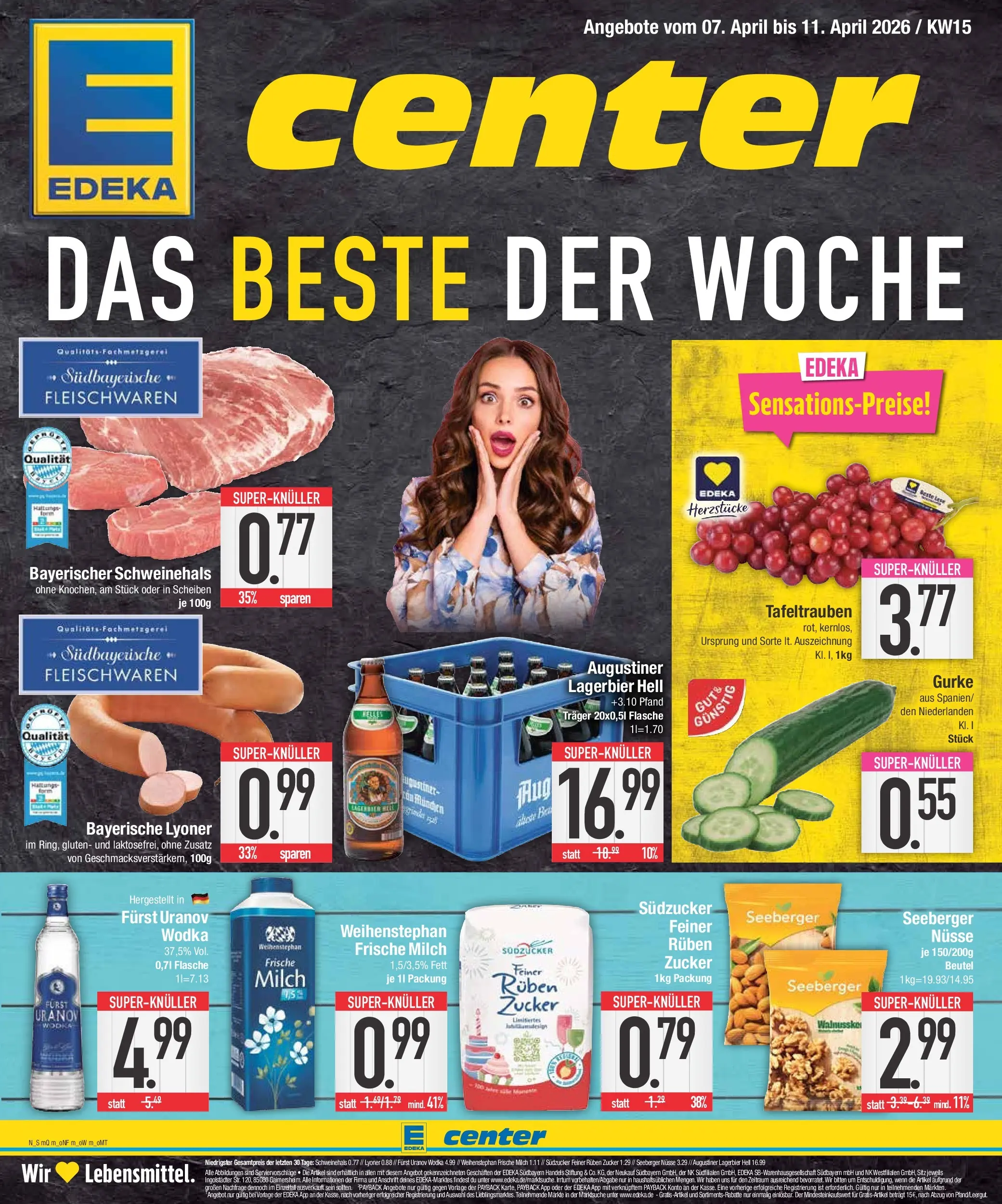 Edeka prospekt Augsburg-Göggingen	 (ab 05.04.2026) » Angebote Online | Seite: 1 | Produkte: Zucker, Vodka, Nüsse, Wodka