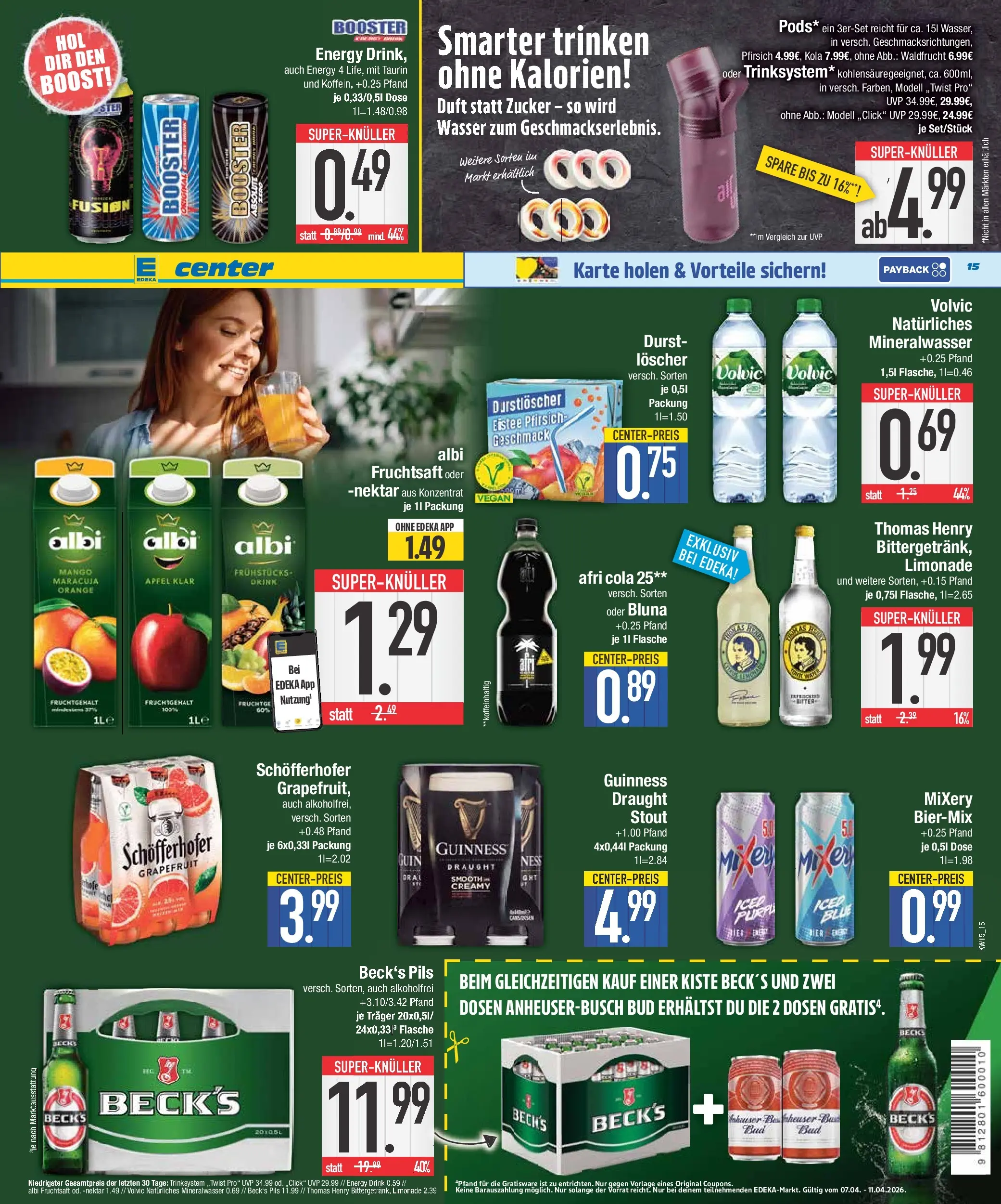 Edeka prospekt Augsburg-Göggingen	 (ab 05.04.2026) » Angebote Online | Seite: 15 | Produkte: Energy, Pils, Limonade, Wasser