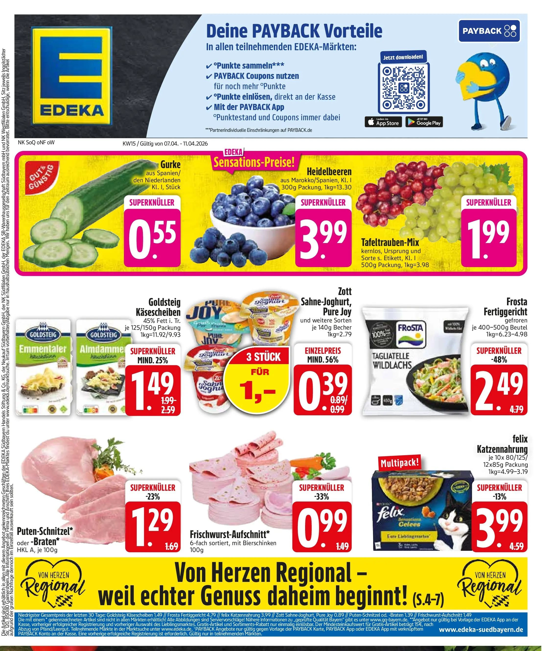 Edeka prospekt Inning/Ammersee	 (ab 05.04.2026) » Angebote Online | Seite: 3 | Produkte: Frosta, Heidelbeeren, Putenschnitzel