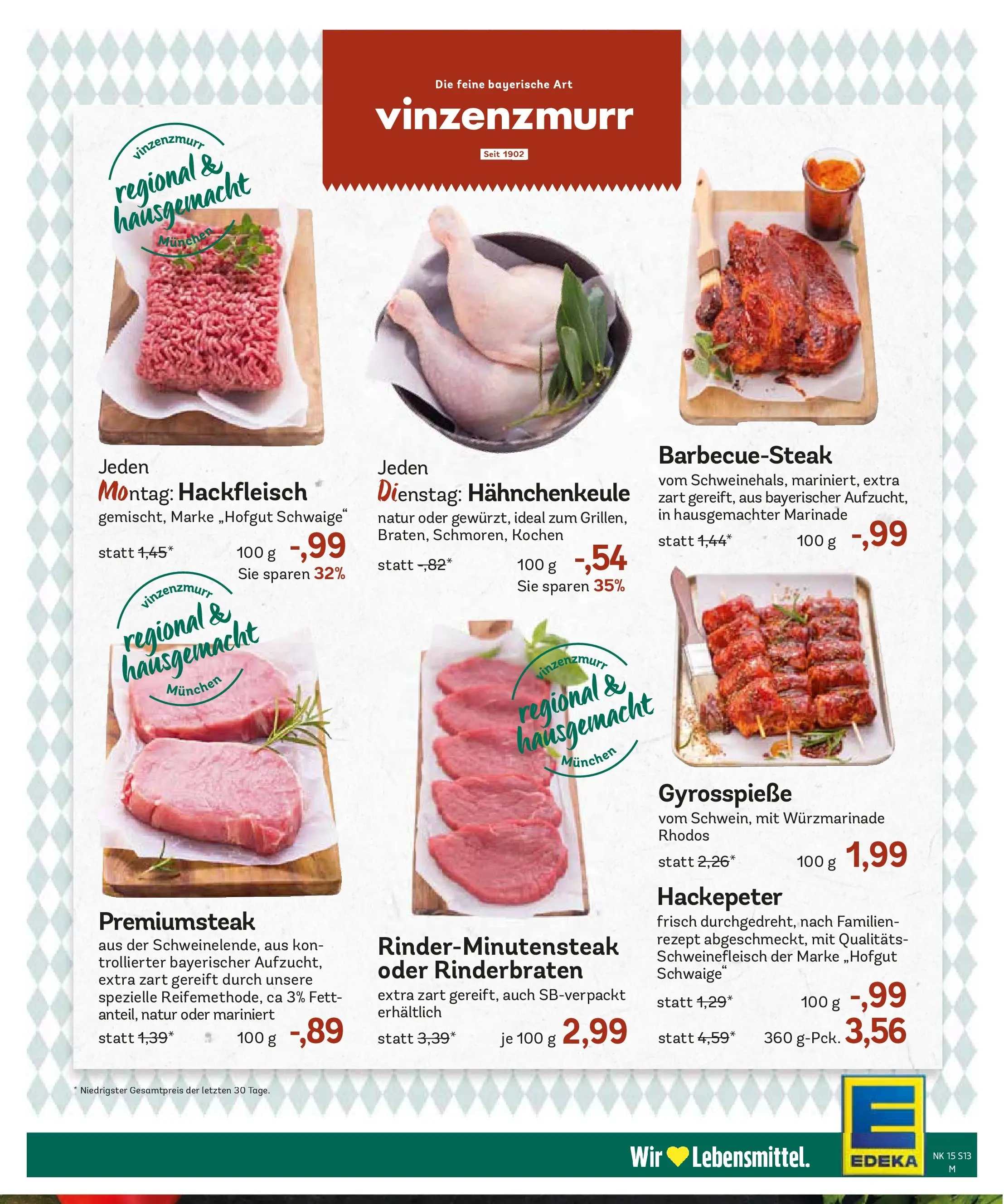 Edeka prospekt München	 (ab 05.04.2026) » Angebote Online | Seite: 15 | Produkte: Rinderbraten, Schweinefleisch, Steak, Hackfleisch