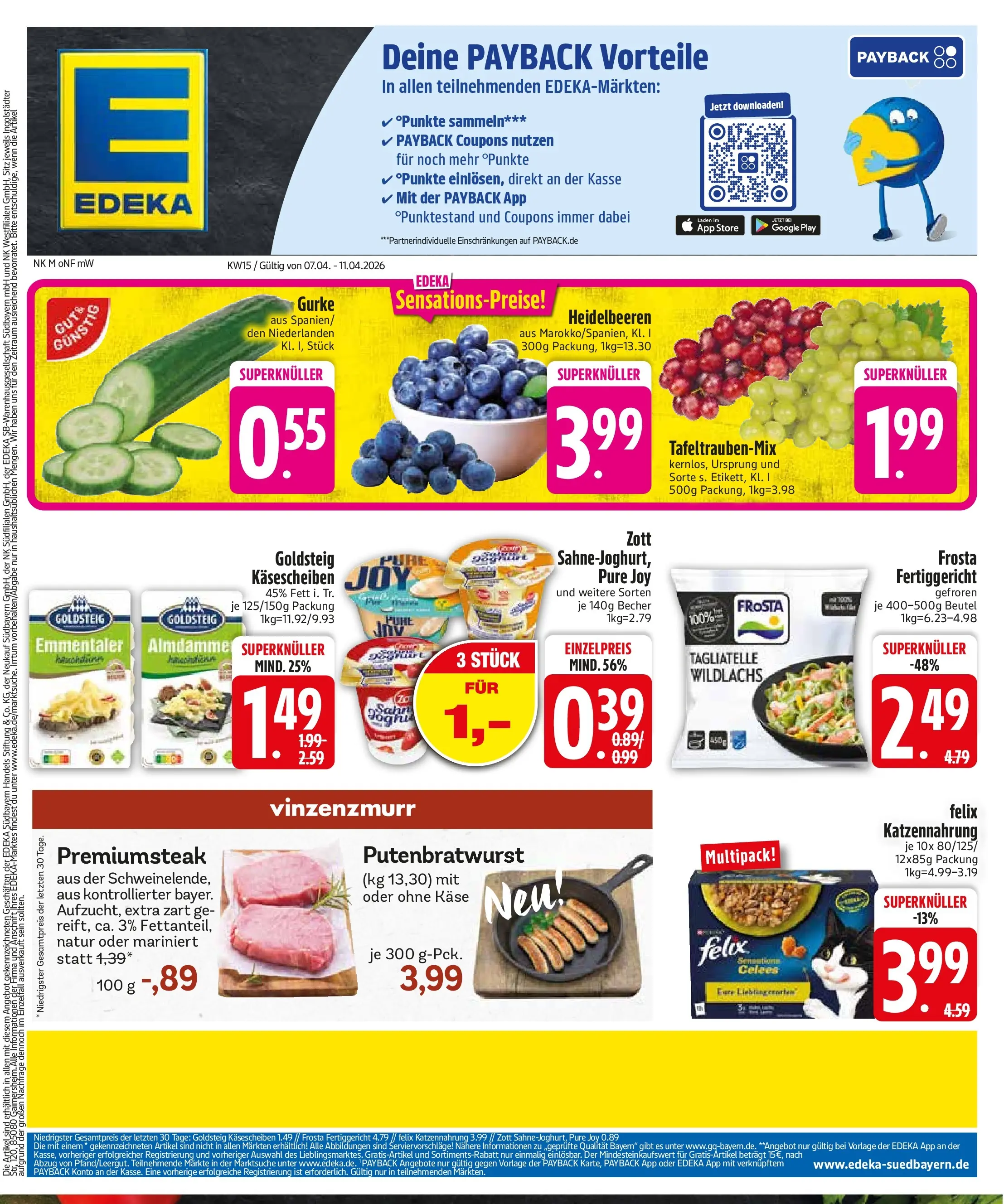 Edeka prospekt Ottobrunn	 (ab 05.04.2026) » Angebote Online | Seite: 3 | Produkte: Käse, Frosta, Heidelbeeren, Steak