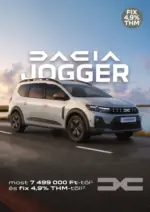 Dacia Sandero: Dacia Jogger &Aacute;rlista let&ouml;lt&eacute;se - 2026.04.16 napig