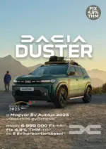 Dacia Sandero: Dacia Duster &Aacute;rlista let&ouml;lt&eacute;se - 2026.04.16 napig