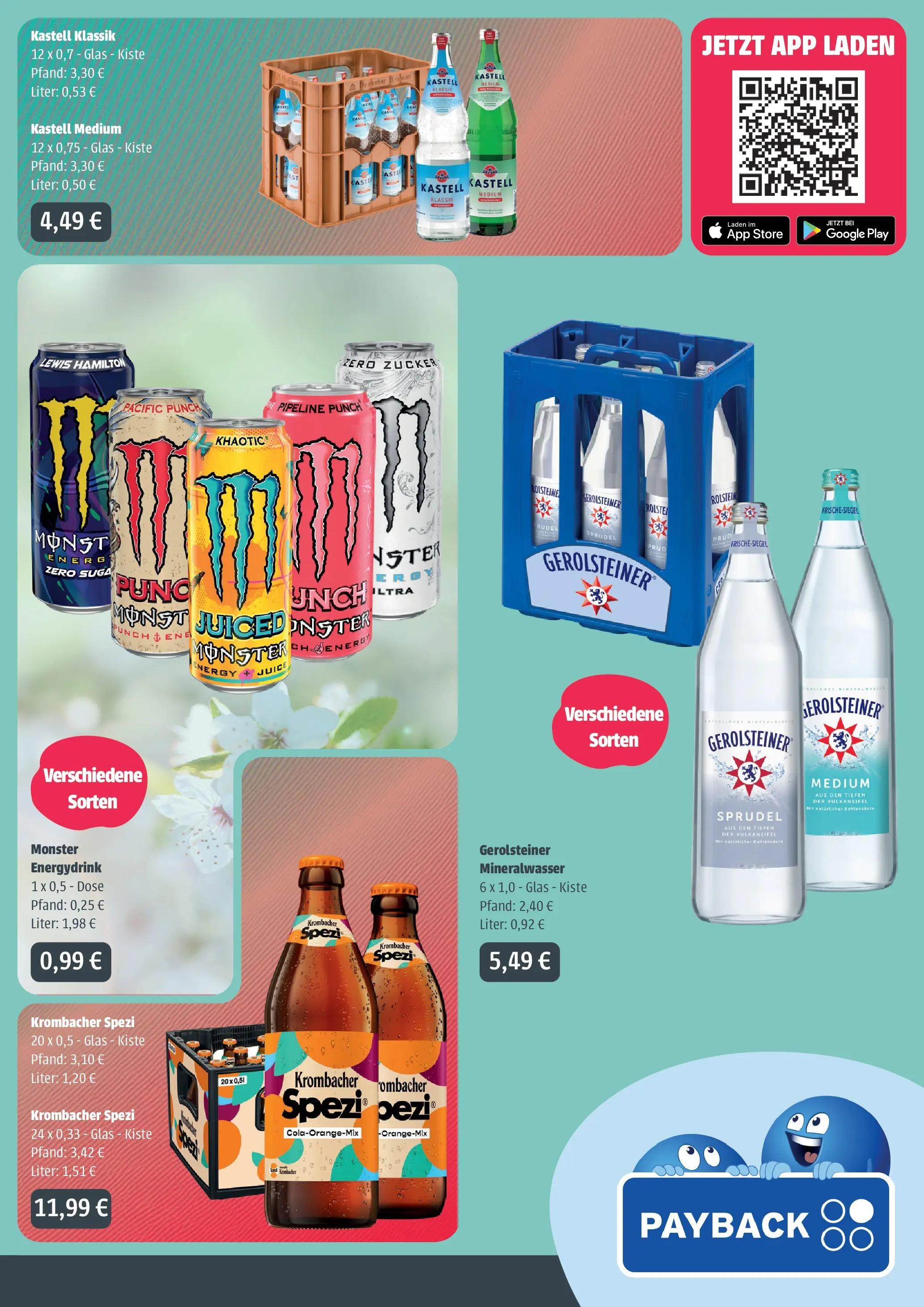 Angebote - Getränke Ellerkamp: Getränkeangebote (ab 05.04.2026) zum Blättern | Seite: 3 | Produkte: Monster, Zucker, Krombacher, Gerolsteiner