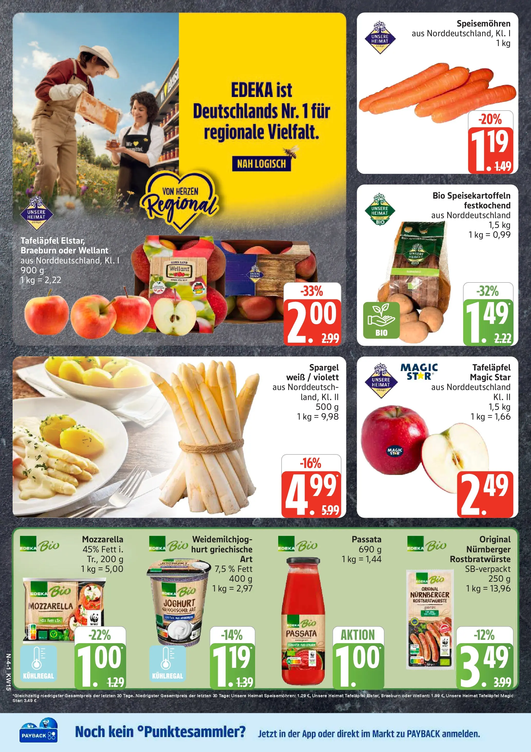 Marktkauf Prospekt Cuxhaven	 (ab 05.04.2026) » Angebote online | Seite: 4 | Produkte: Joghurt, Mozzarella, Tomaten, Spargel