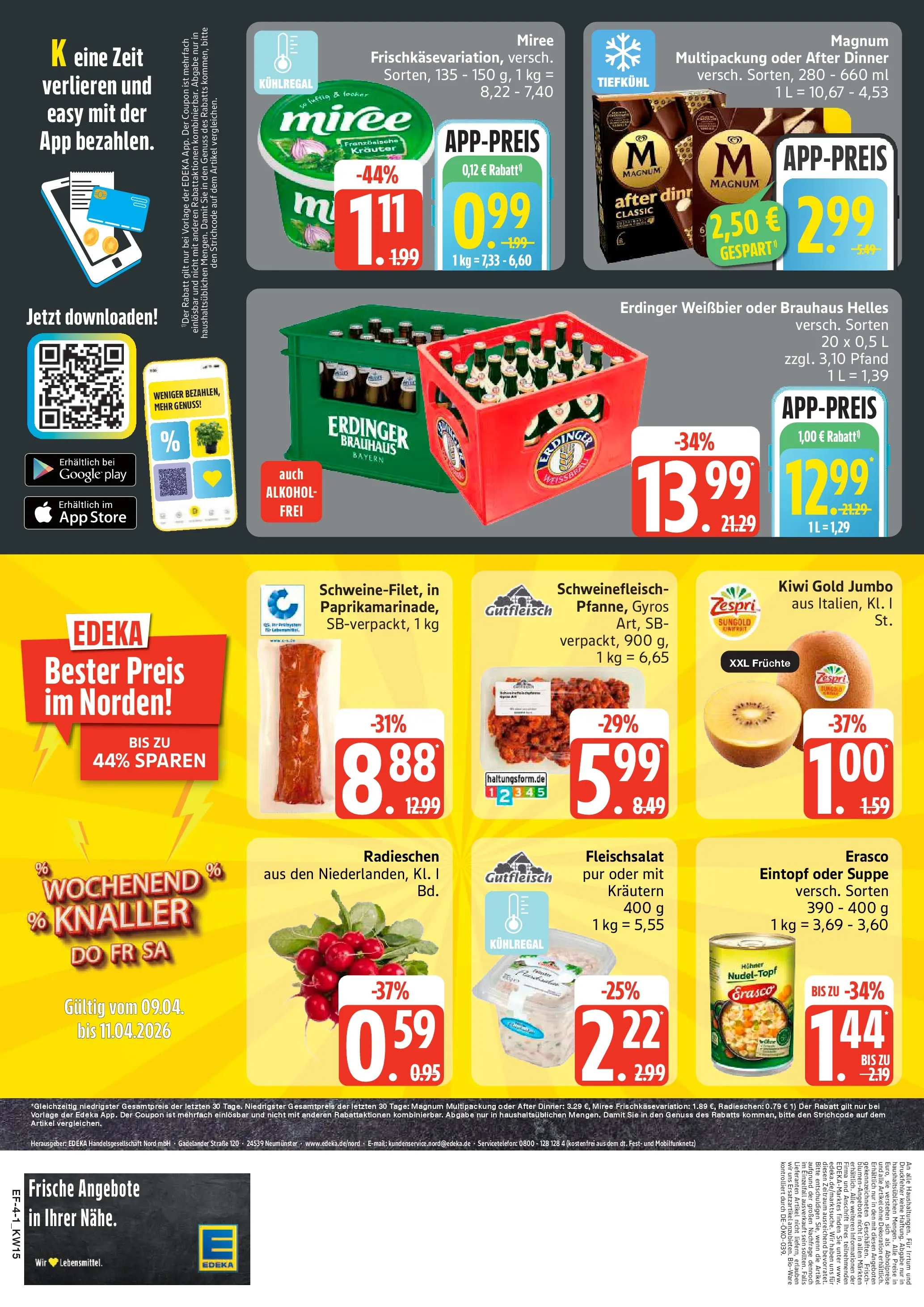 Edeka prospekt Hamburg	 (ab 05.04.2026) » Angebote Online | Seite: 4 | Produkte: Erdinger, Weißbier, Gyros, Schweinefleisch