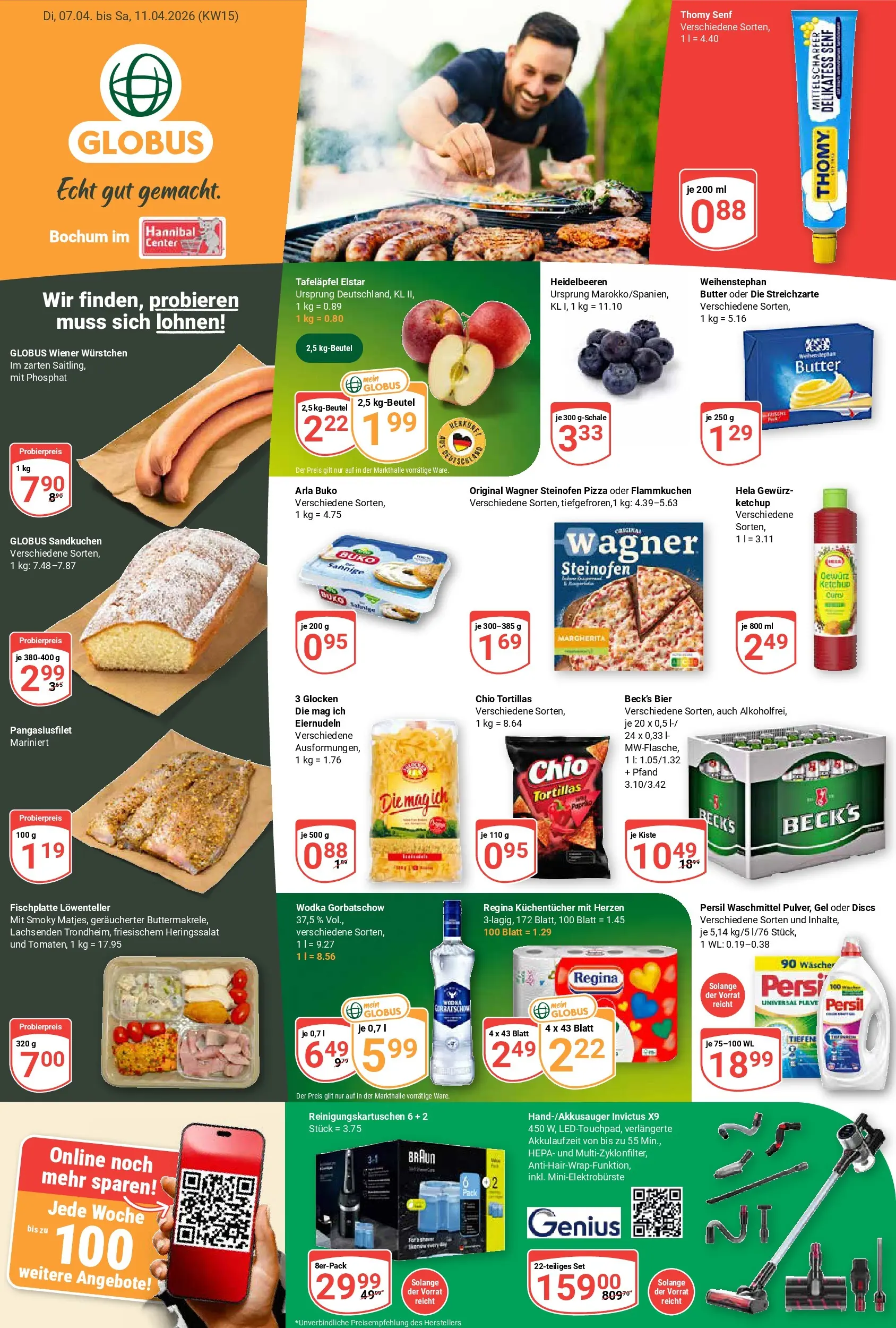 Globus prospekt Bochum-Riemke	 (ab 07.04.2026) » Angebote online | Seite: 1 | Produkte: Bier, Waschmittel, Pizza, Persil