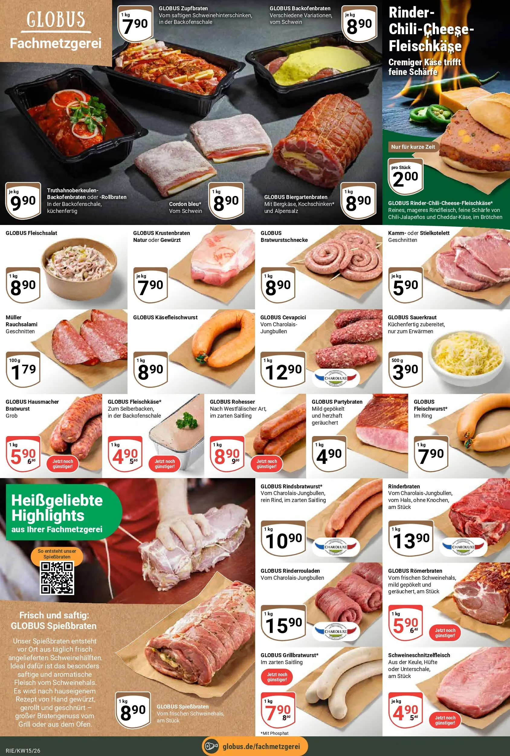 Globus prospekt Bochum-Riemke	 (ab 07.04.2026) » Angebote online | Seite: 6 | Produkte: Rinderbraten, Bratwurst, Krustenbraten, Fleisch