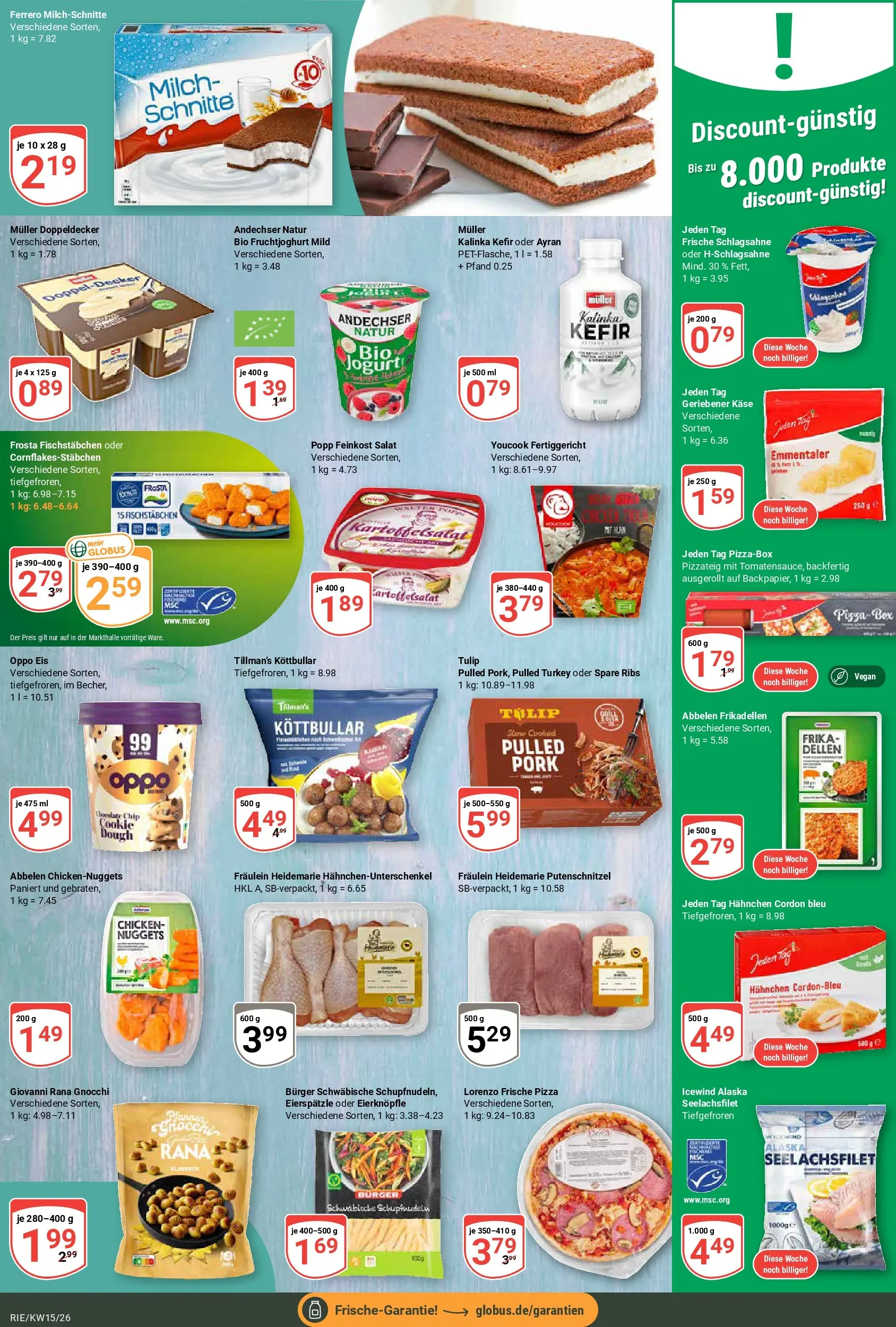 Globus prospekt Bochum-Riemke	 (ab 07.04.2026) » Angebote online | Seite: 8 | Produkte: Kefir, Burger, Putenschnitzel, Ferrero milchschnitte