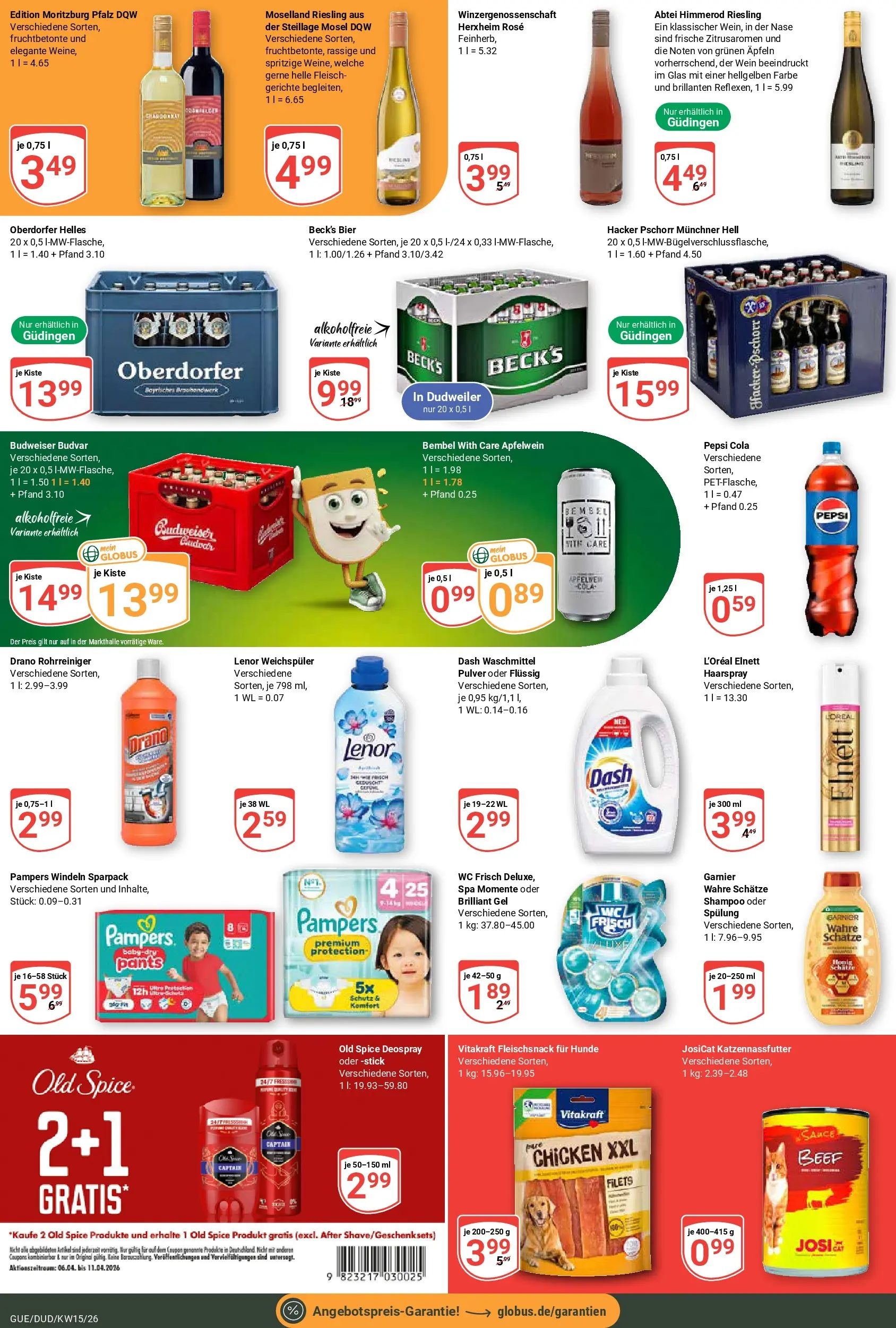 Globus prospekt Saarbrücken-Güdingen	 (ab 07.04.2026) » Angebote online | Seite: 3 | Produkte: Cola, Deospray, Budweiser, Wein