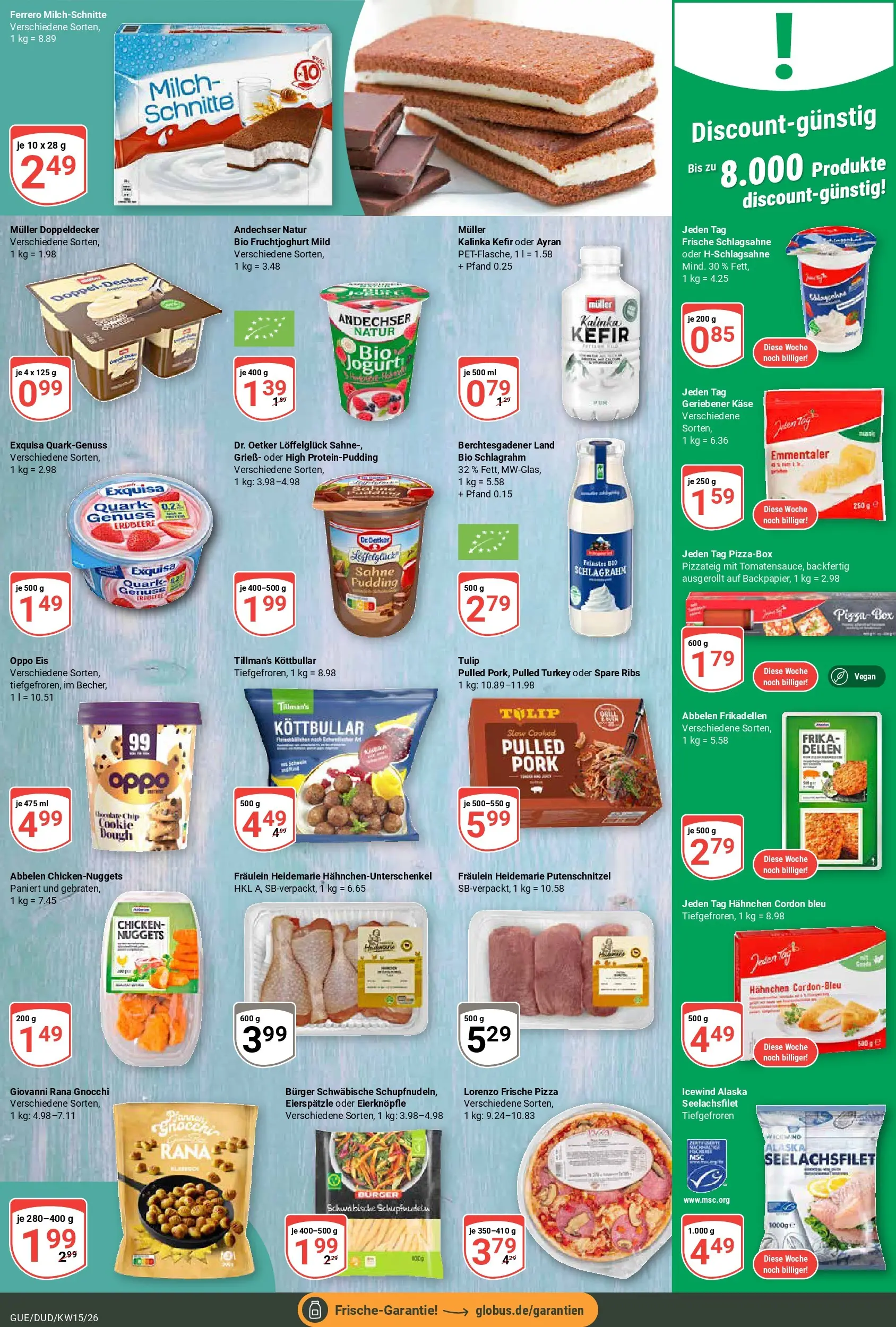 Globus prospekt Saarbrücken-Güdingen	 (ab 07.04.2026) » Angebote online | Seite: 8 | Produkte: Kefir, Schlagsahne, Exquisa, Pizza