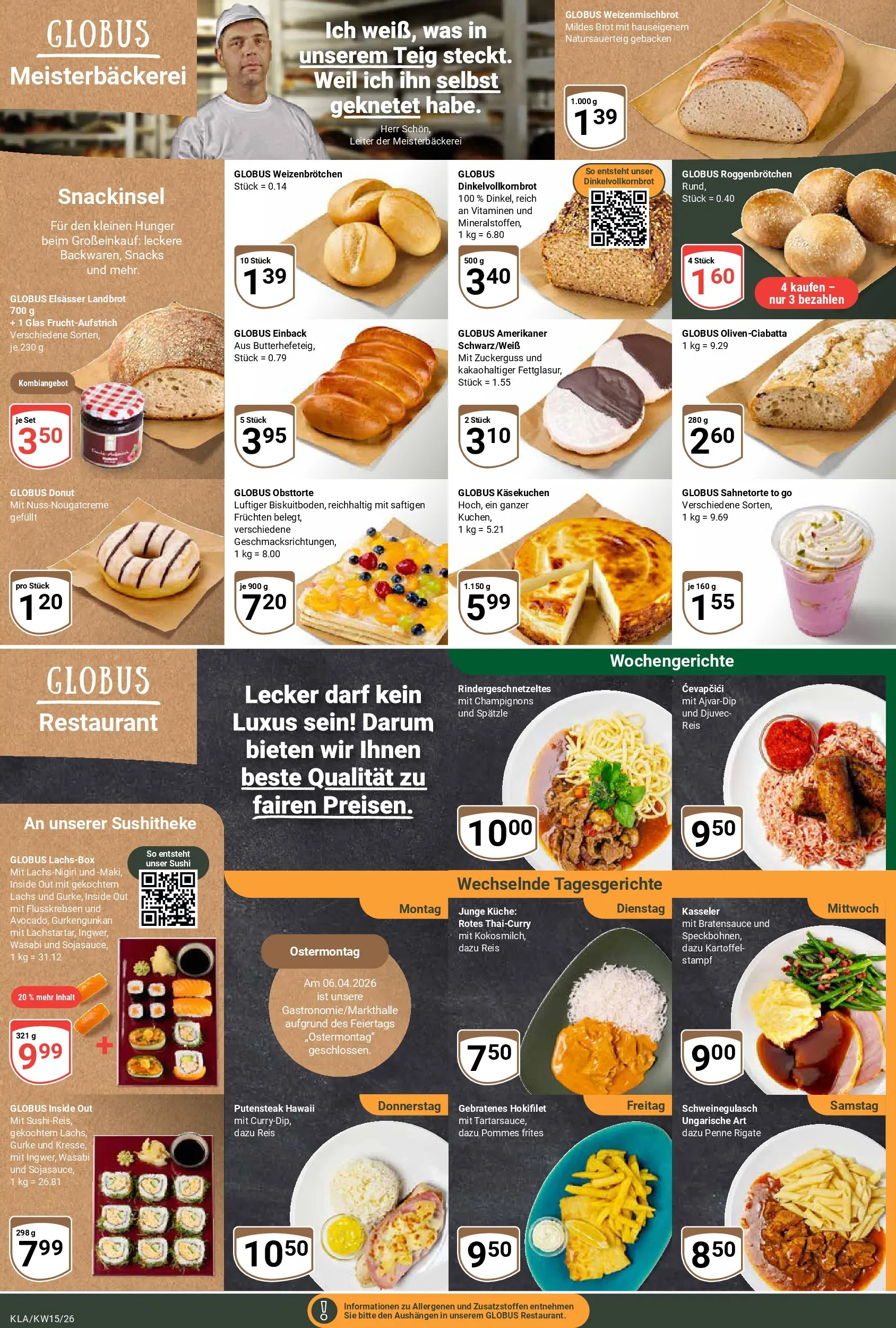 Globus prospekt Kaiserslautern	 (ab 07.04.2026) » Angebote online | Seite: 5 | Produkte: Champignons, Lachs, Brot, Reis