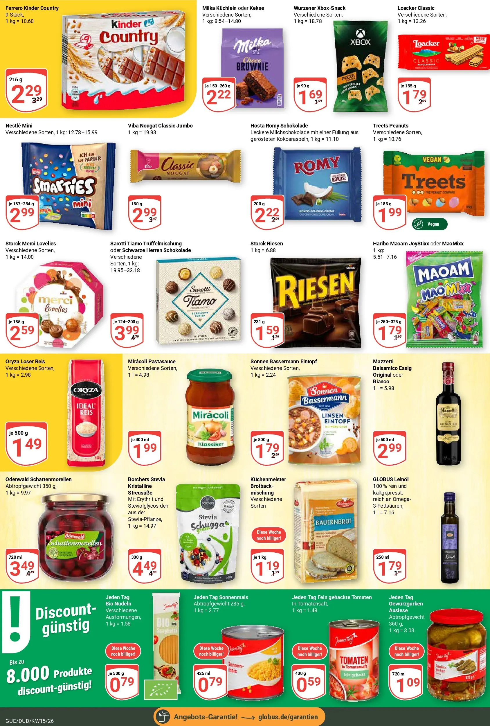 Globus prospekt Saarbrücken-Güdingen	 (ab 07.04.2026) » Angebote online | Seite: 11 | Produkte: Merci, Essig, Smarties, Kinder country