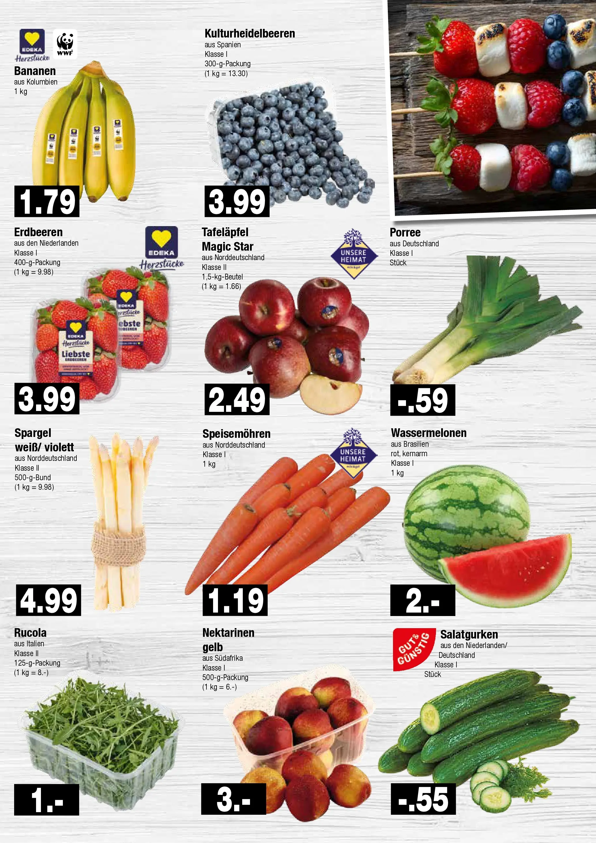 Edeka prospekt Hamburg	 (ab 05.04.2026) » Angebote Online | Seite: 3 | Produkte: Nektarinen, Rucola, Bananen, Erdbeeren