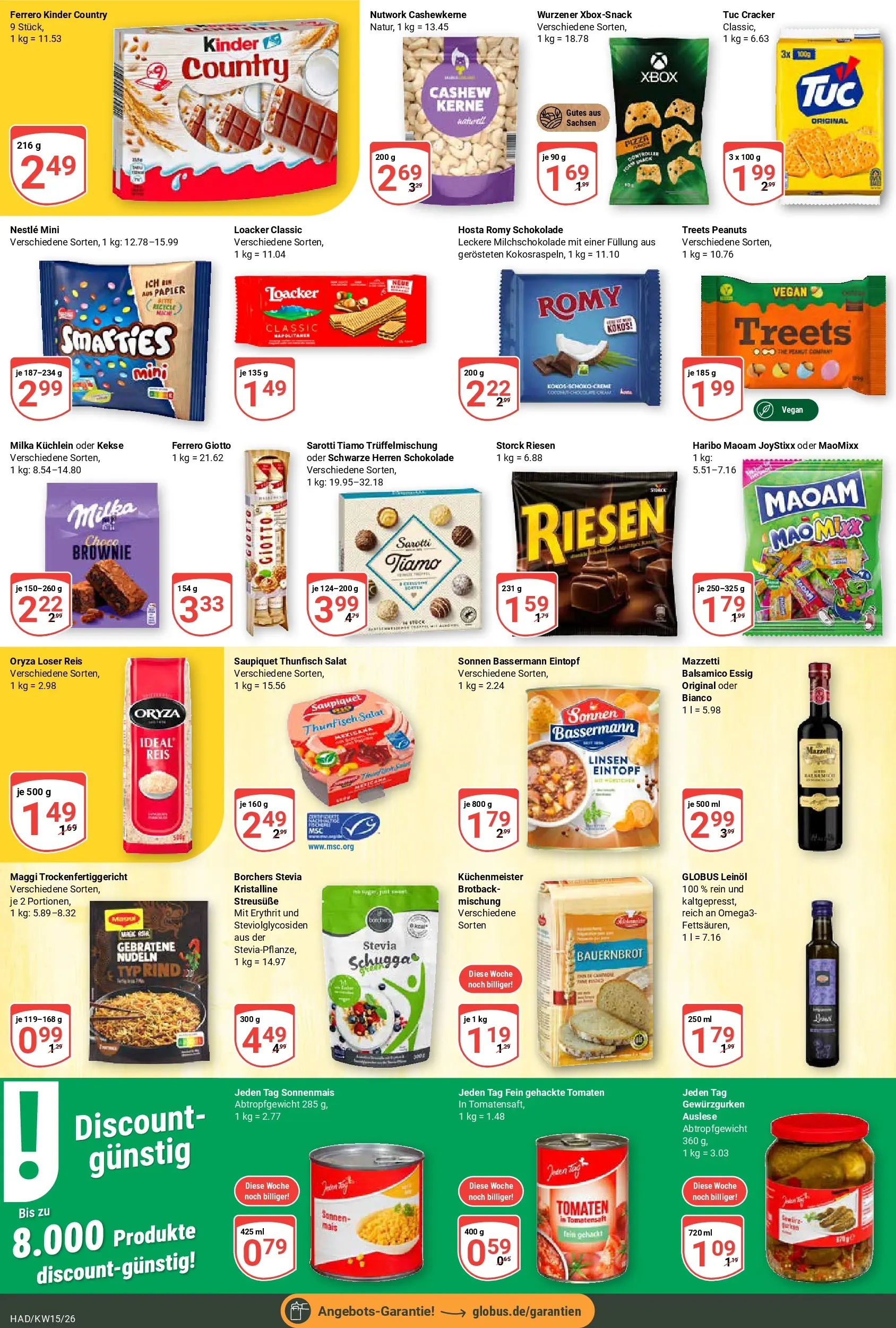 Globus prospekt Halle (saale)	 (ab 07.04.2026) » Angebote online | Seite: 15 | Produkte: Balsamico, Reis, Kekse, Salat