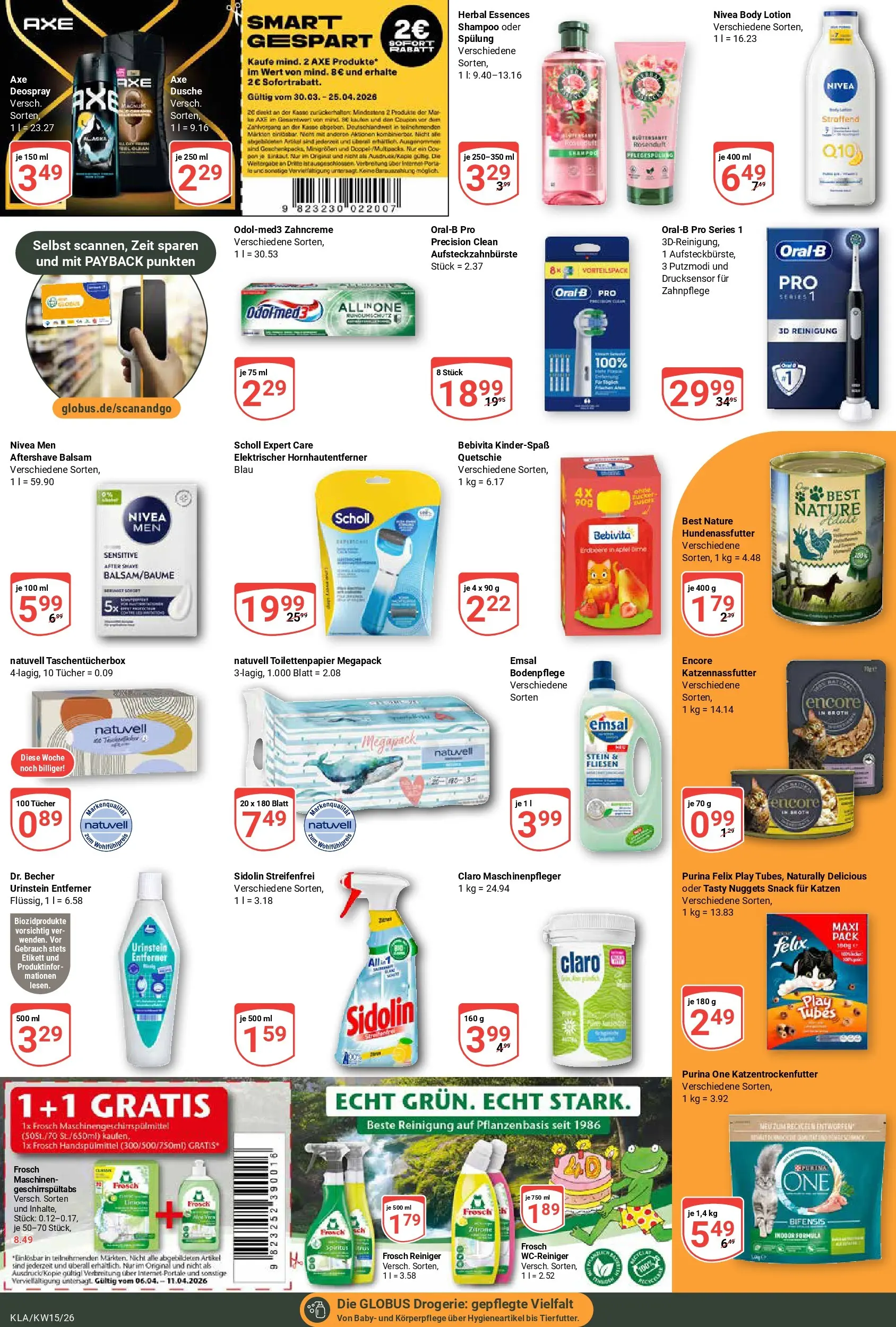 Globus prospekt Kaiserslautern	 (ab 07.04.2026) » Angebote online | Seite: 14 | Produkte: Purina one, Dusche, Spülung, Deospray