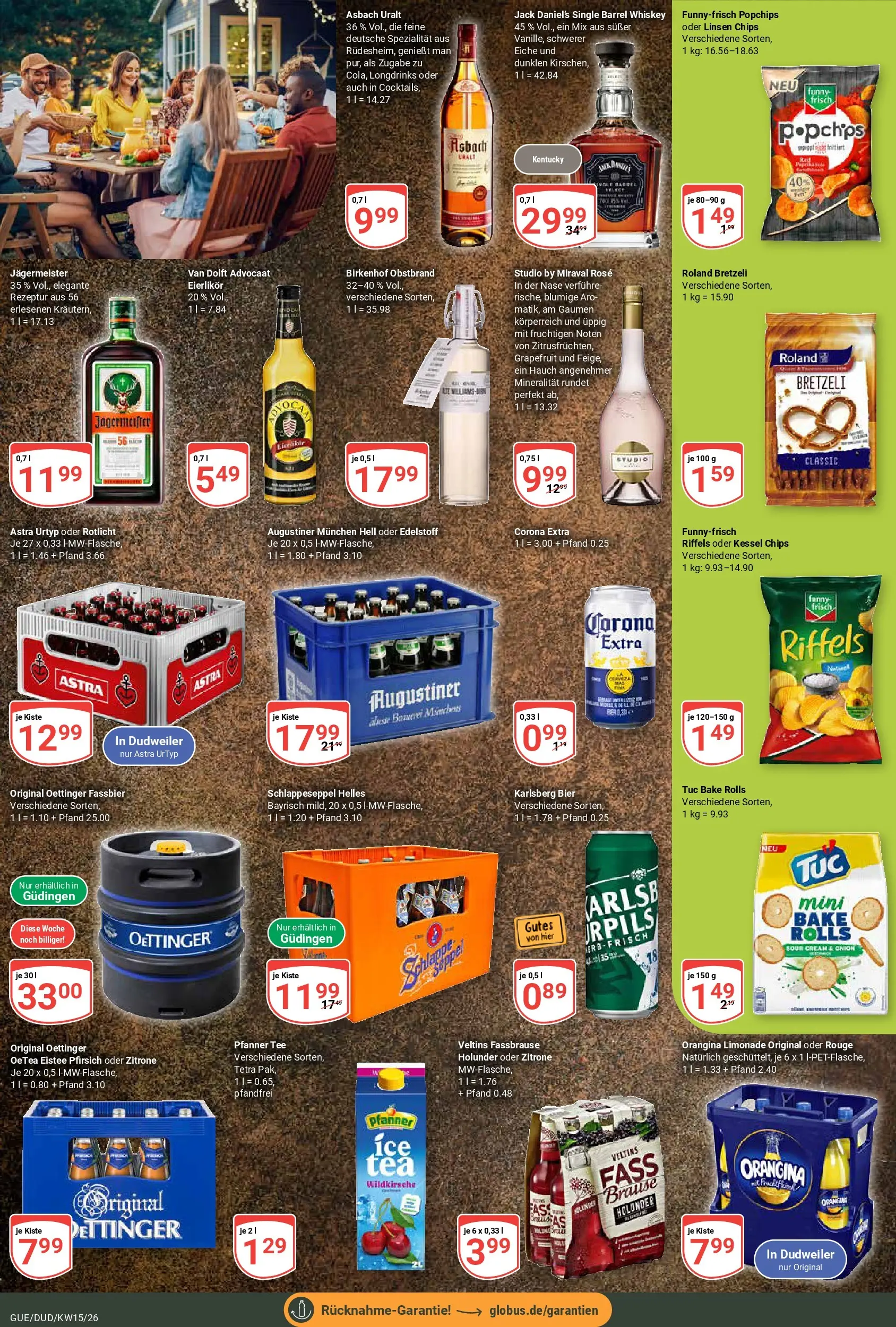 Globus prospekt Saarbrücken-Güdingen	 (ab 07.04.2026) » Angebote online | Seite: 18 | Produkte: Astra, Jack Daniel's, Rouge, Jägermeister