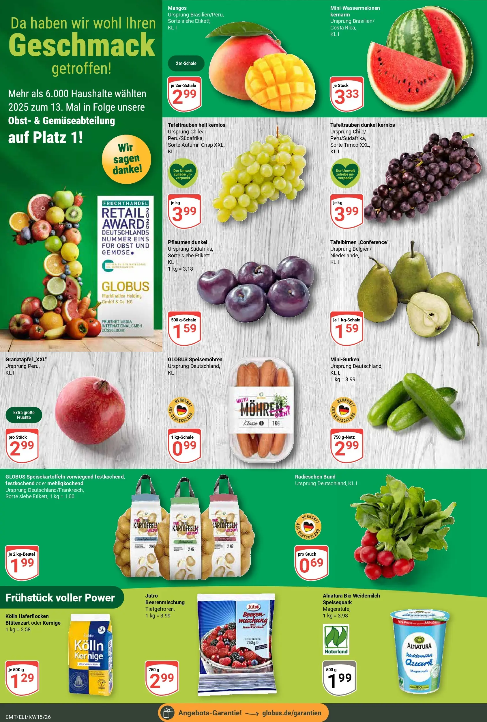 Globus prospekt Erfurt-Linderbach	 (ab 07.04.2026) » Angebote online | Seite: 4 | Produkte: Granatapfel, Pflaumen, Kolln, Mohren