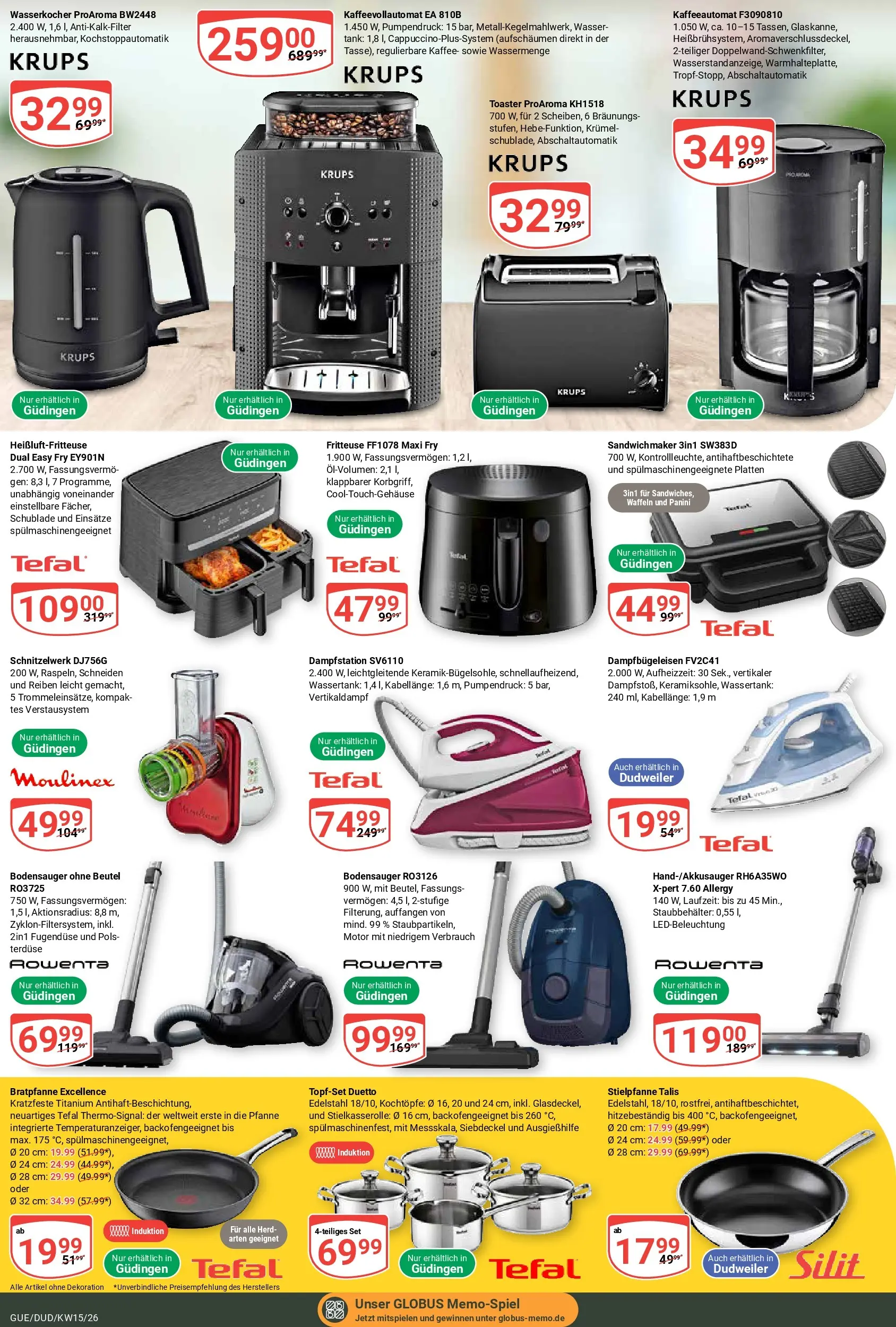 Globus prospekt Saarbrücken-Güdingen	 (ab 07.04.2026) » Angebote online | Seite: 21 | Produkte: Herd, Toaster, Kaffeevollautomat, Heißluftfritteuse