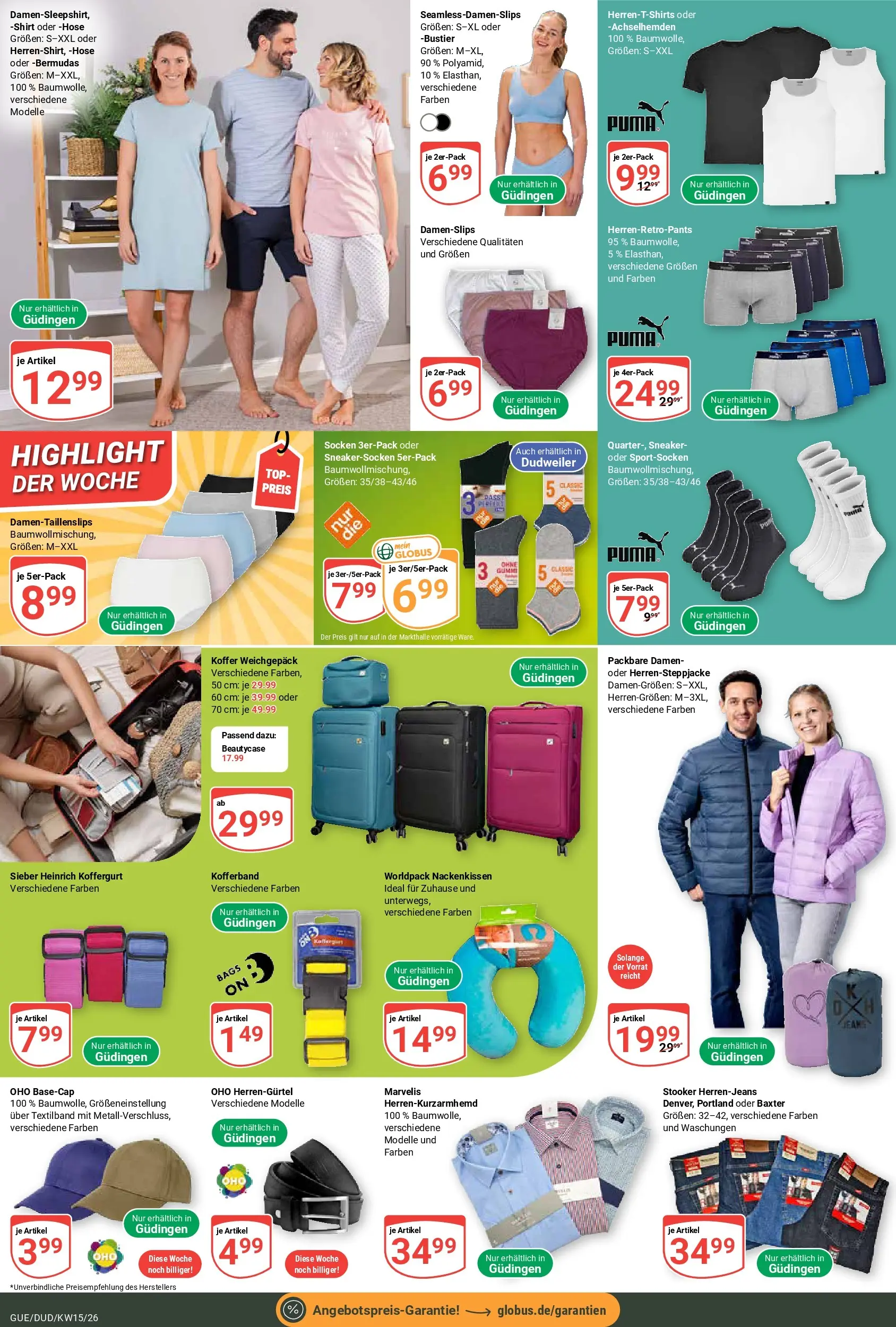 Globus prospekt Saarbrücken-Güdingen	 (ab 07.04.2026) » Angebote online | Seite: 22 | Produkte: Shirt, Hose, Socken, Koffer