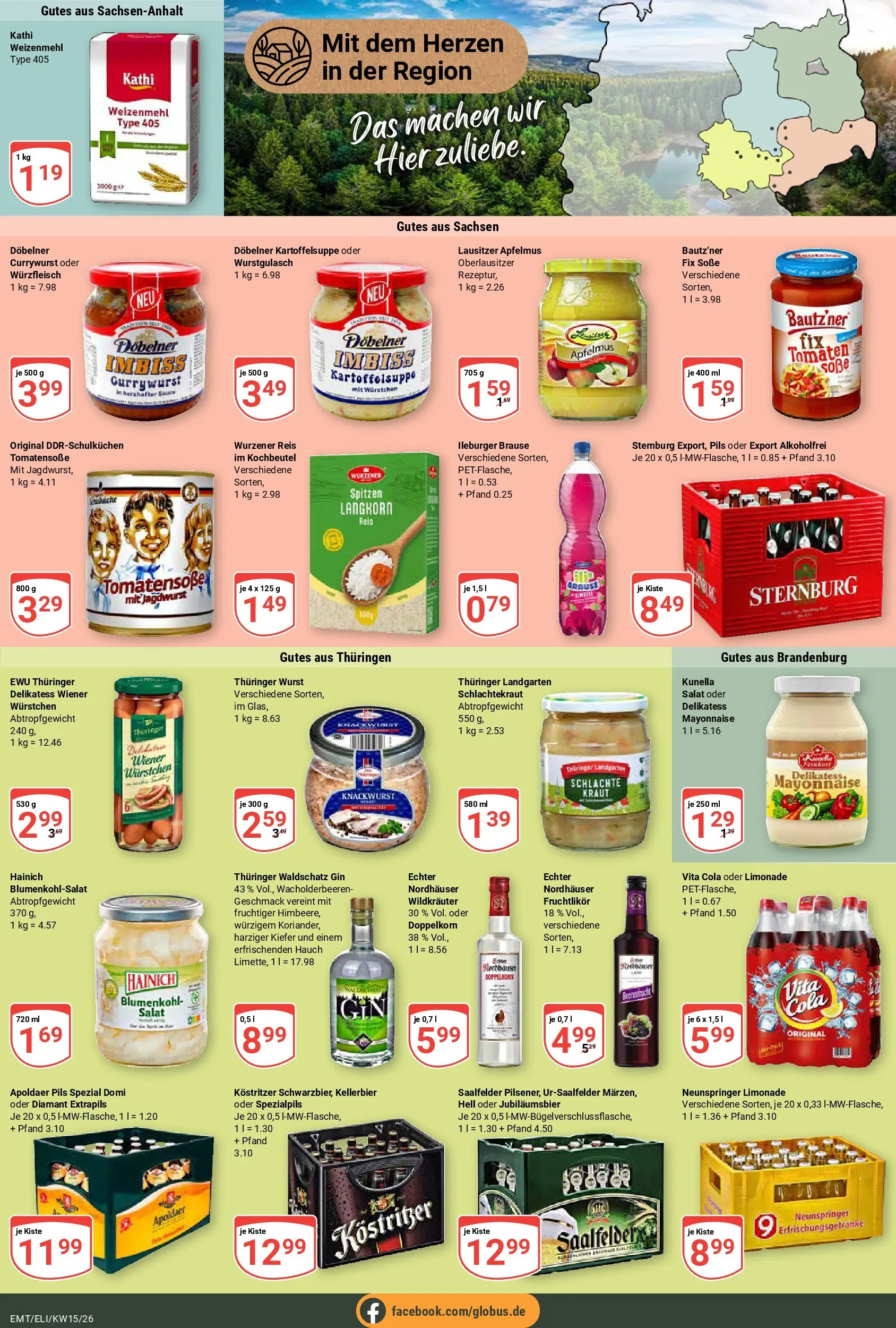 Globus prospekt Erfurt-Linderbach	 (ab 07.04.2026) » Angebote online | Seite: 14 | Produkte: Kostritzer, Mayonnaise, Soße, Gin
