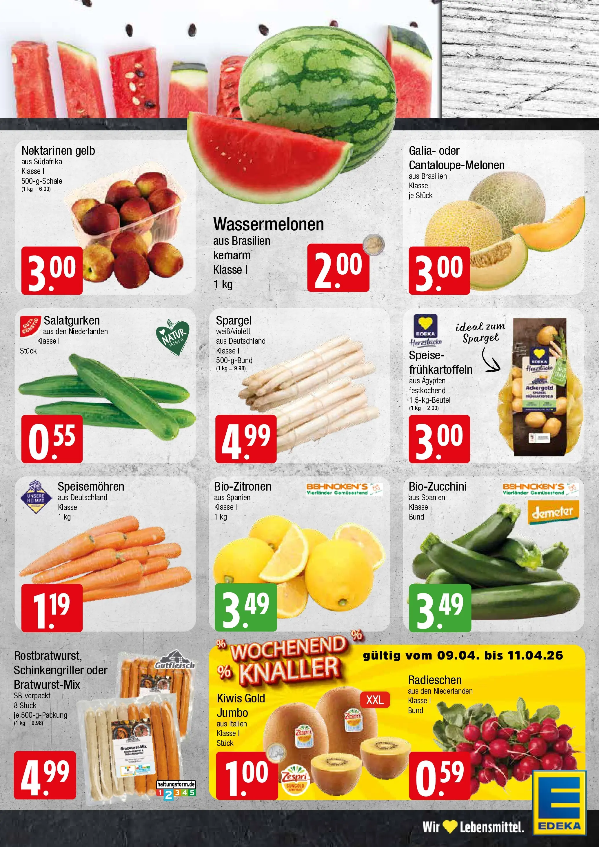 Edeka prospekt Wentorf	 (ab 05.04.2026) » Angebote Online | Seite: 3 | Produkte: Nektarinen, Spargel, Zucchini, Kiwi