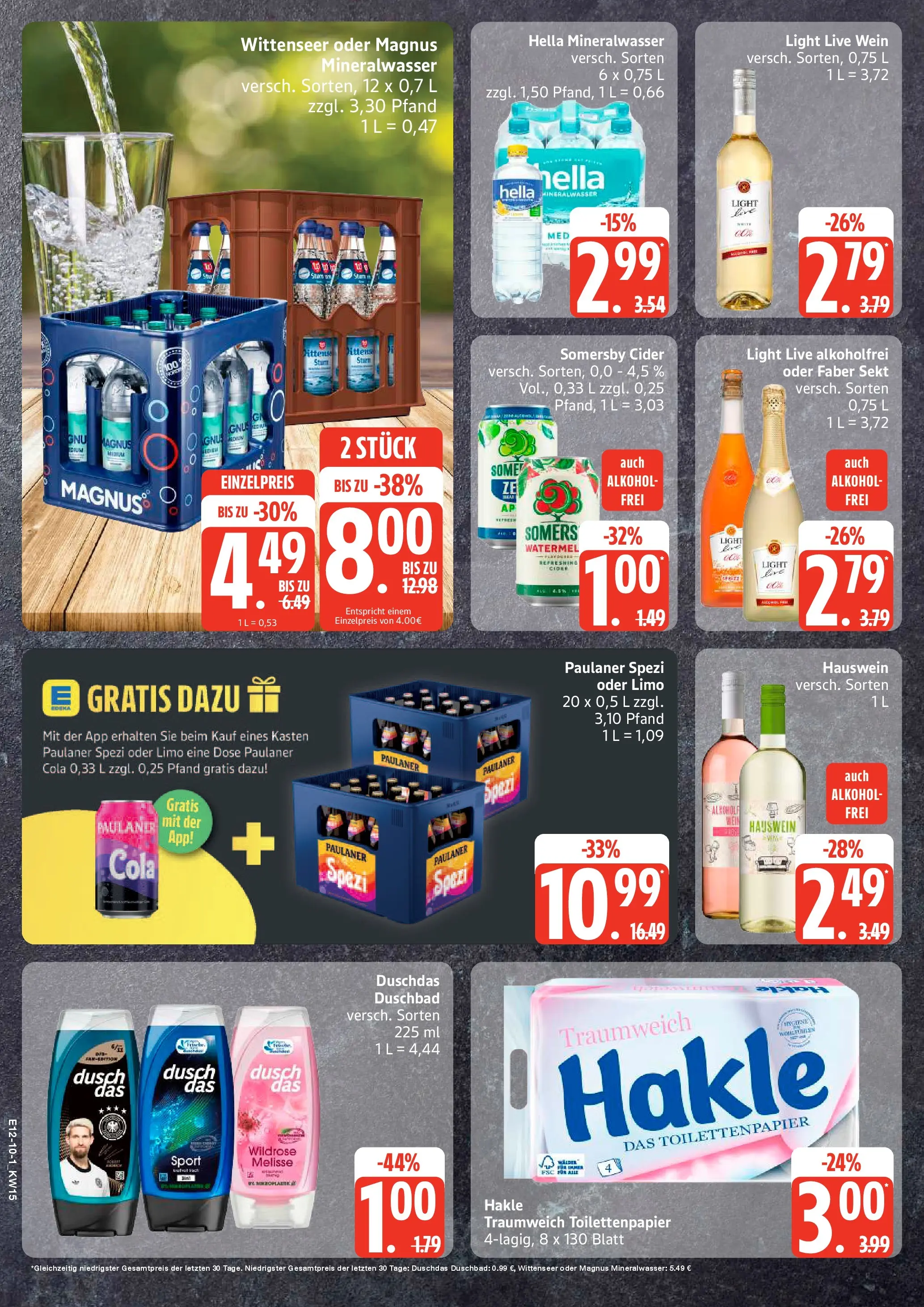 Edeka prospekt Hamburg	 (ab 05.04.2026) » Angebote Online | Seite: 10 | Produkte: Paulaner spezi, Sekt, Mineralwasser, Shower Gel