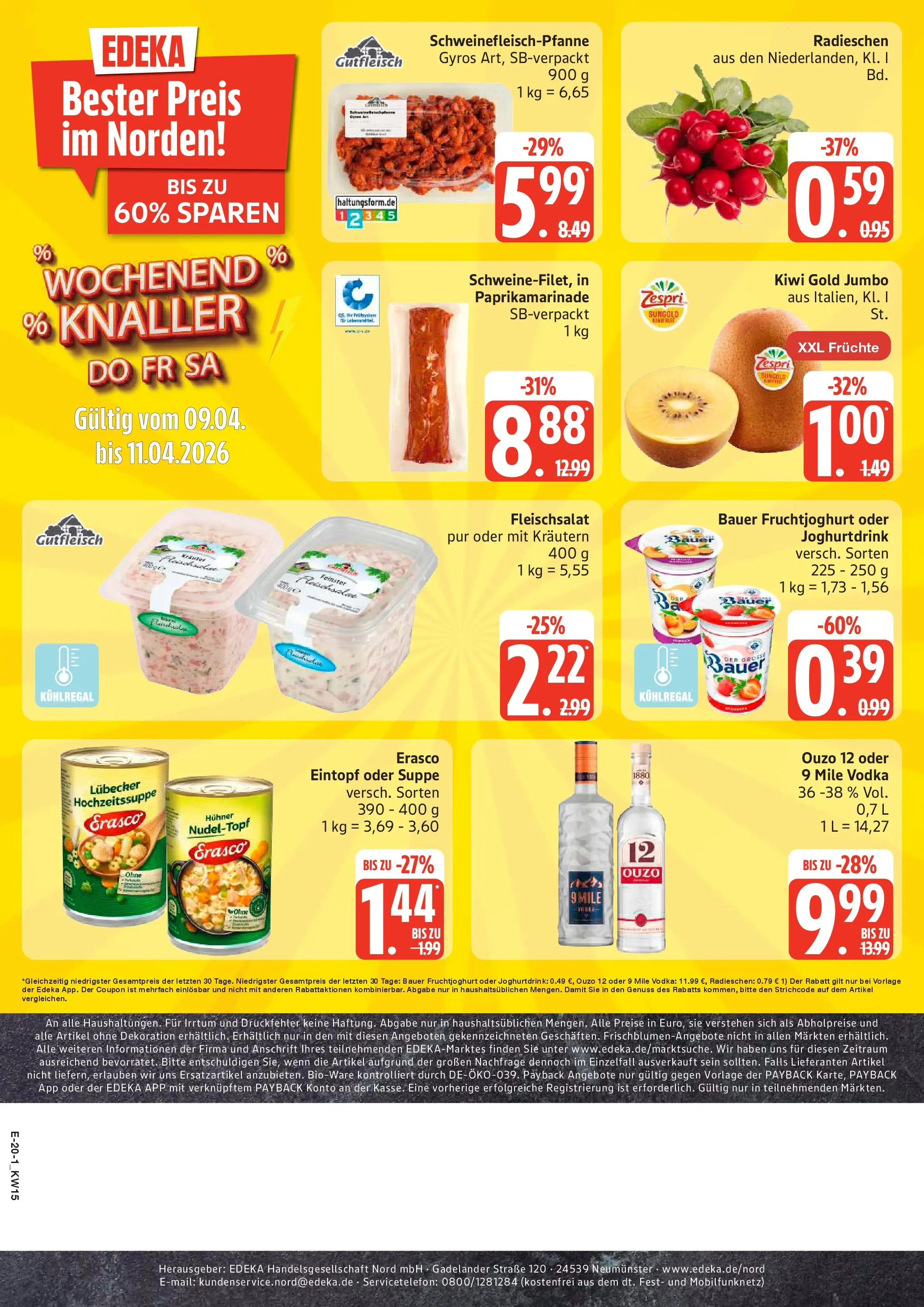 Edeka prospekt Großenwiehe	 (ab 05.04.2026) » Angebote Online | Seite: 20 | Produkte: Ouzo 12, Ouzo, Erasco, Kiwi