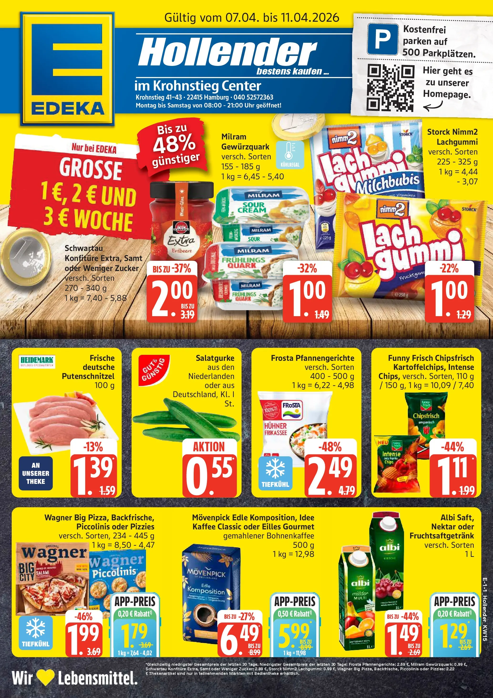 Edeka prospekt Hamburg	 (ab 05.04.2026) » Angebote Online | Seite: 1 | Produkte: Idee kaffee, Quark, Frosta, Zucker