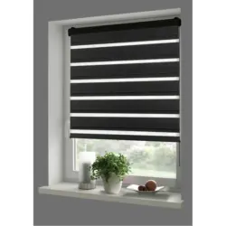 Boviva Doppelrollo mit Blende Black
