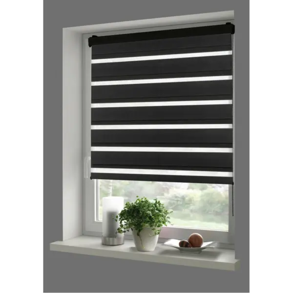 Boviva Doppelrollo mit Blende Black