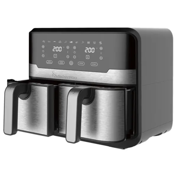 MASTERPRO Hei&szlig;luftfritteuse Doppelbeh&auml;lter BGMP-9178-BK
