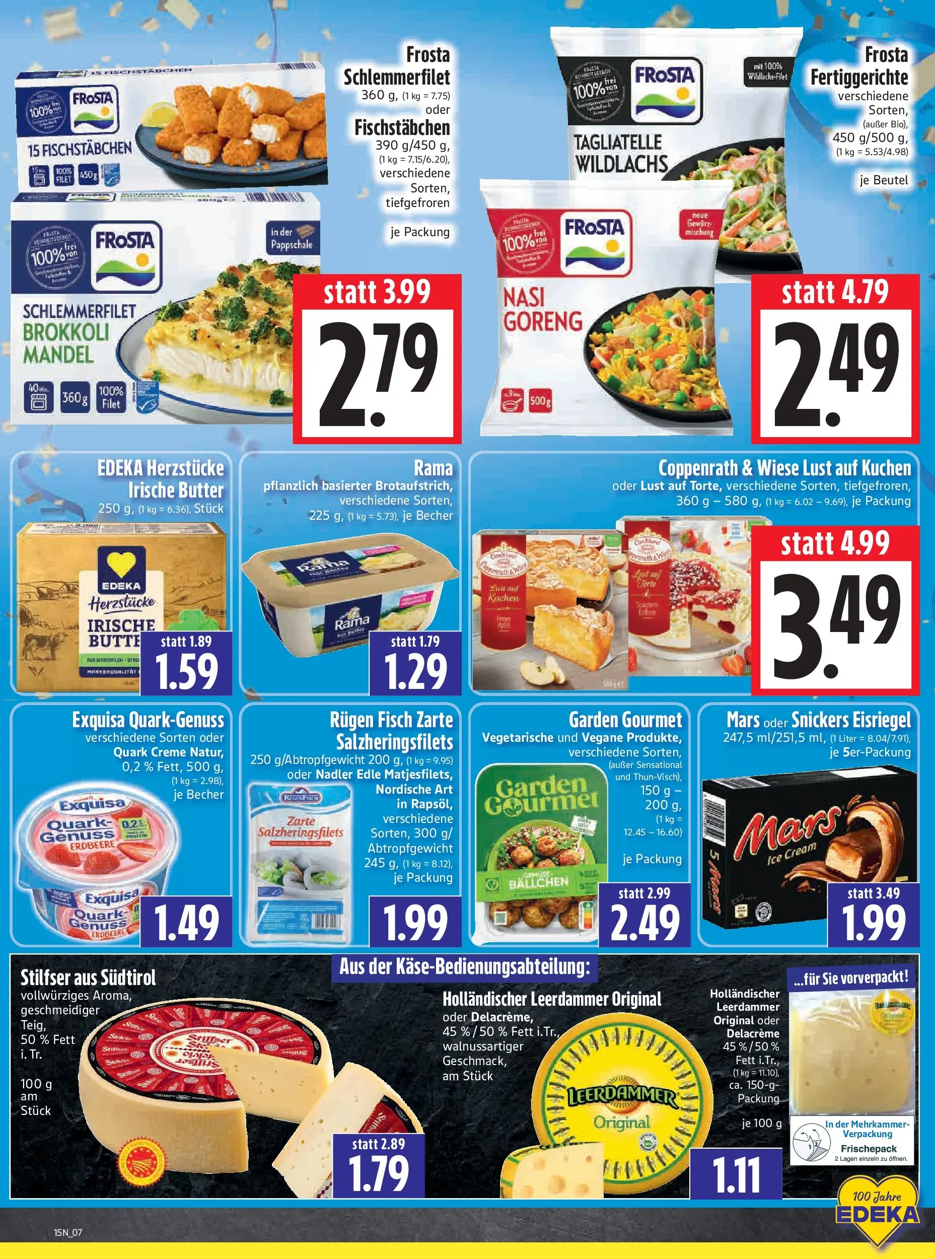 Angebote - Edeka Hahner: Wochenangebote (ab 05.04.2026) zum Blättern | Seite: 9 | Produkte: Quark, Leerdammer, Frosta, Kuchen