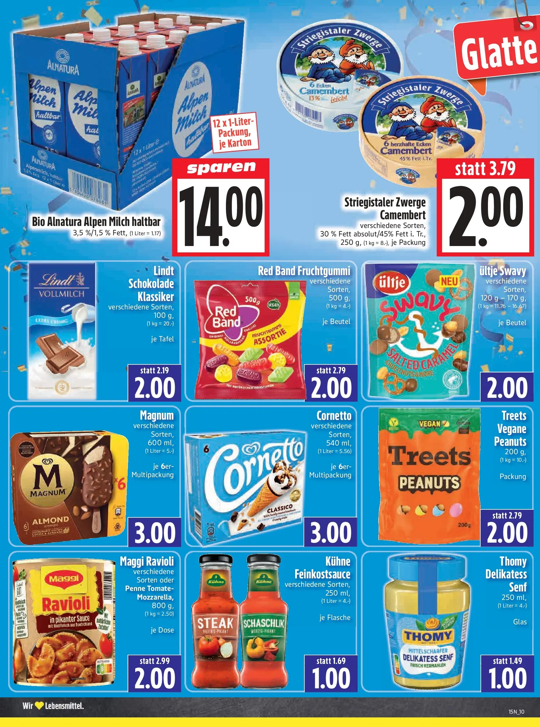 Angebote - Edeka Hahner: Wochenangebote (ab 05.04.2026) zum Blättern | Seite: 12 | Produkte: Milch, Lindt, Rindfleisch, Steak