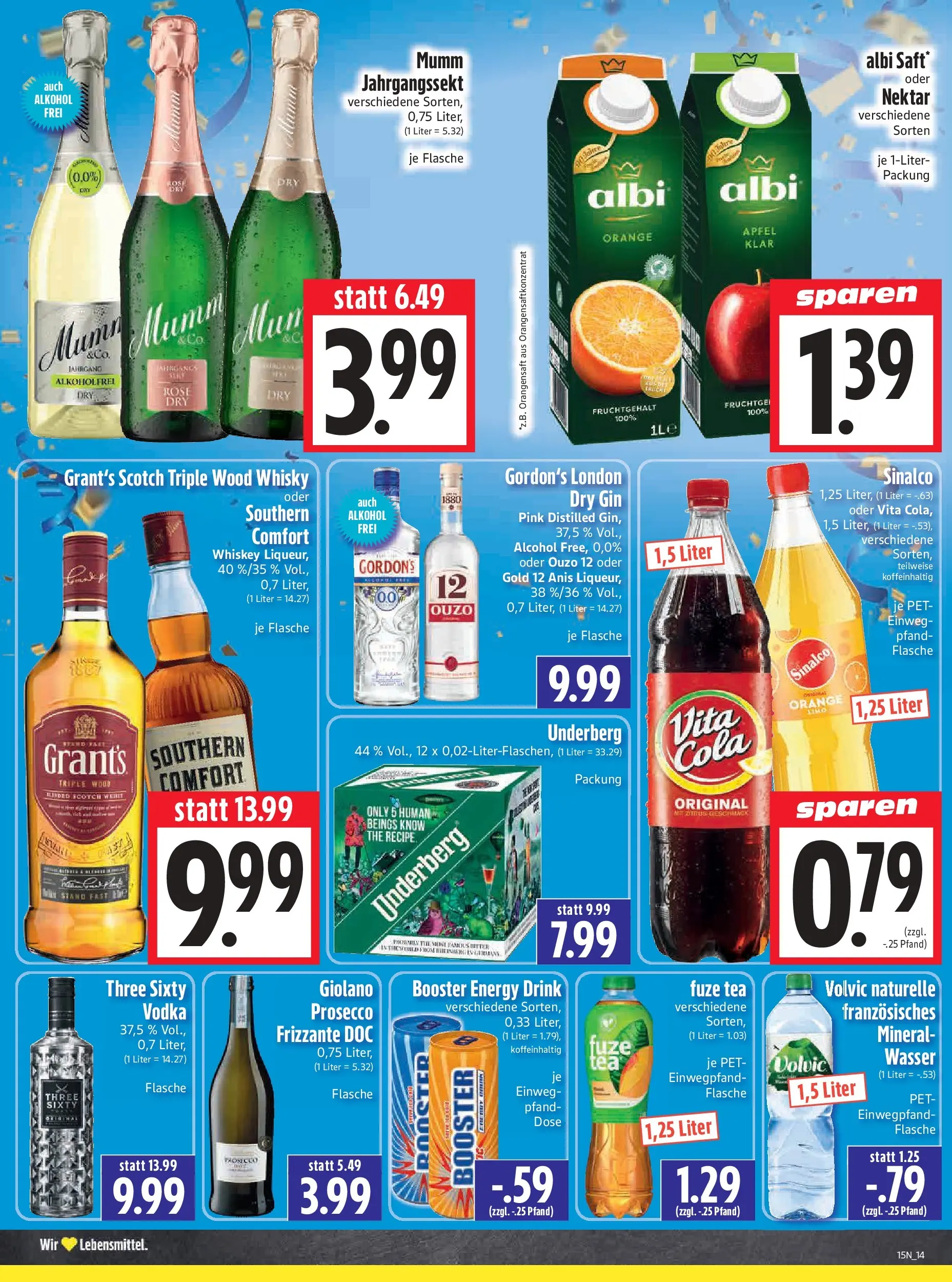 Angebote - Edeka Hahner: Wochenangebote (ab 05.04.2026) zum Blättern | Seite: 16 | Produkte: Ouzo, Äpfel, Volvic, Whiskey