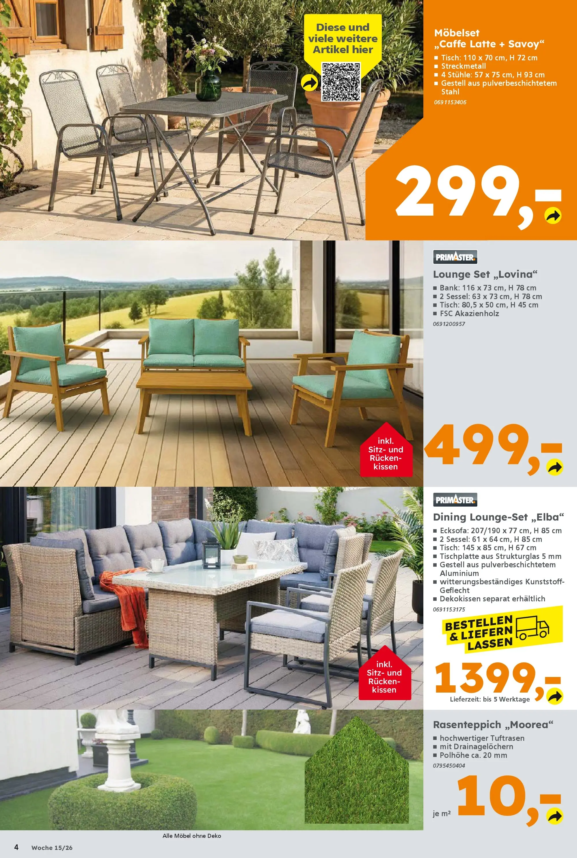 Globus Baumarkt Prospekt Dresden	 (ab 06.04.2026) zum Blättern | Seite: 4 | Produkte: Ecksofa, Kissen, Sessel, Tisch