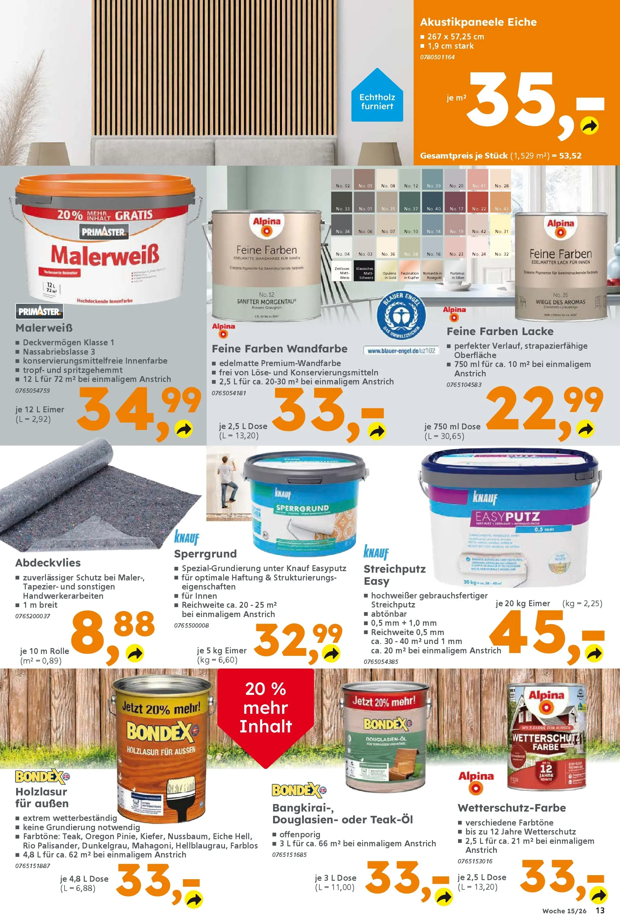 Globus Baumarkt Prospekt Dresden	 (ab 06.04.2026) zum Blättern | Seite: 13 | Produkte: Wandfarbe