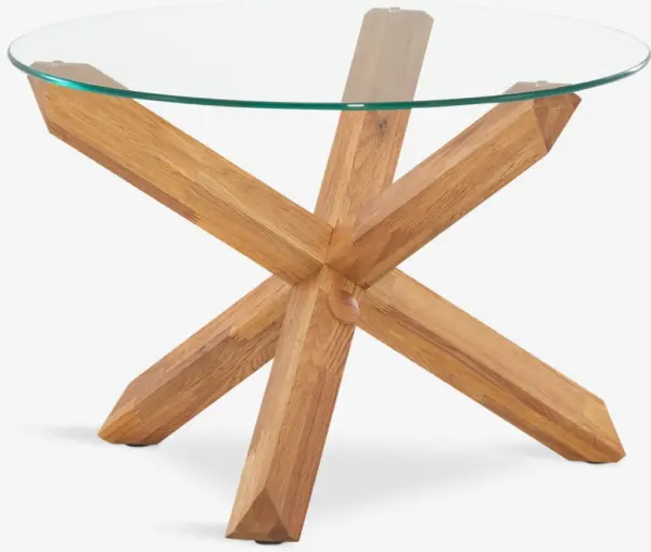 JYSK Măsuță cafea AGERBY &Oslash;60 sticlă/stejar