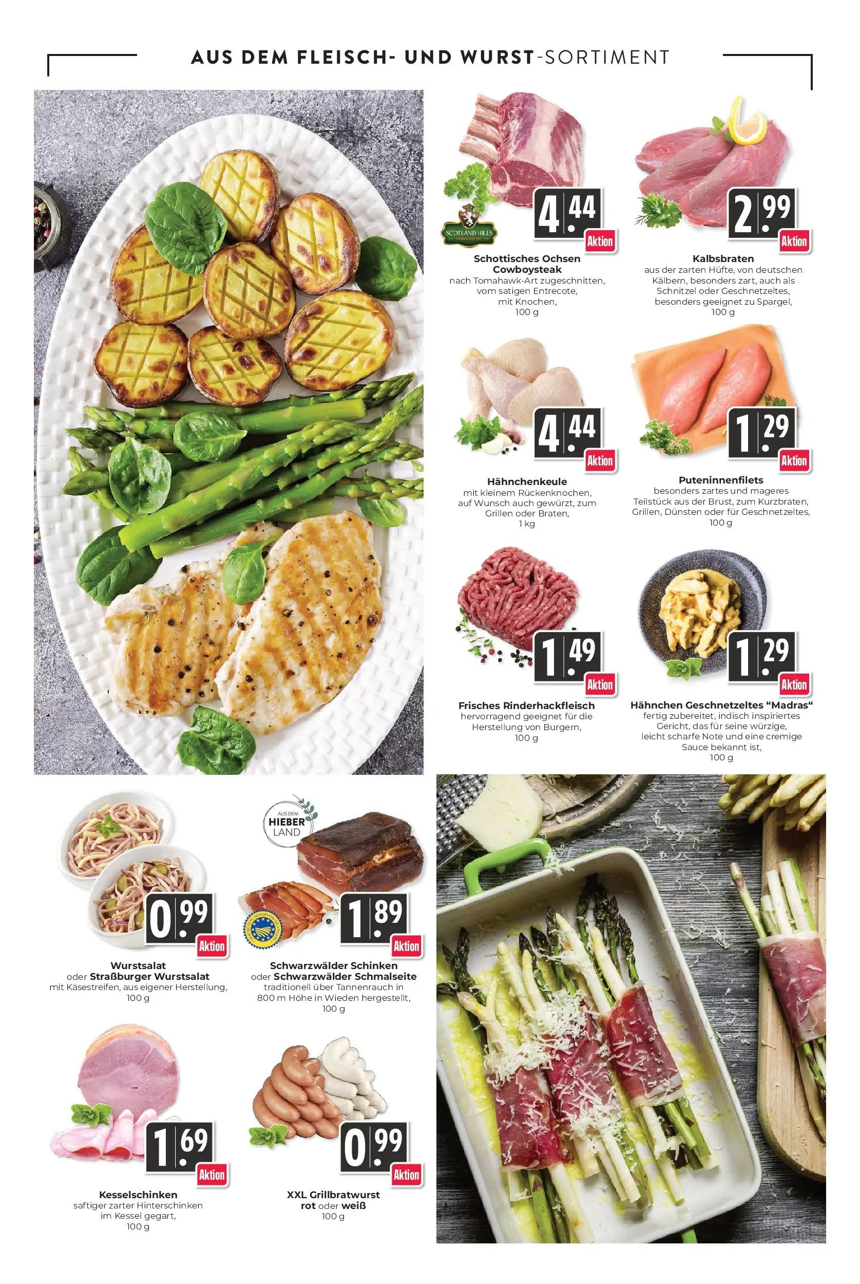 Angebote - Hieber's Frischecenter: Meine Woche (ab 05.04.2026) zum Blättern | Seite: 4 | Produkte: Hahnchen, Schnitzel, Schinken, Fleisch