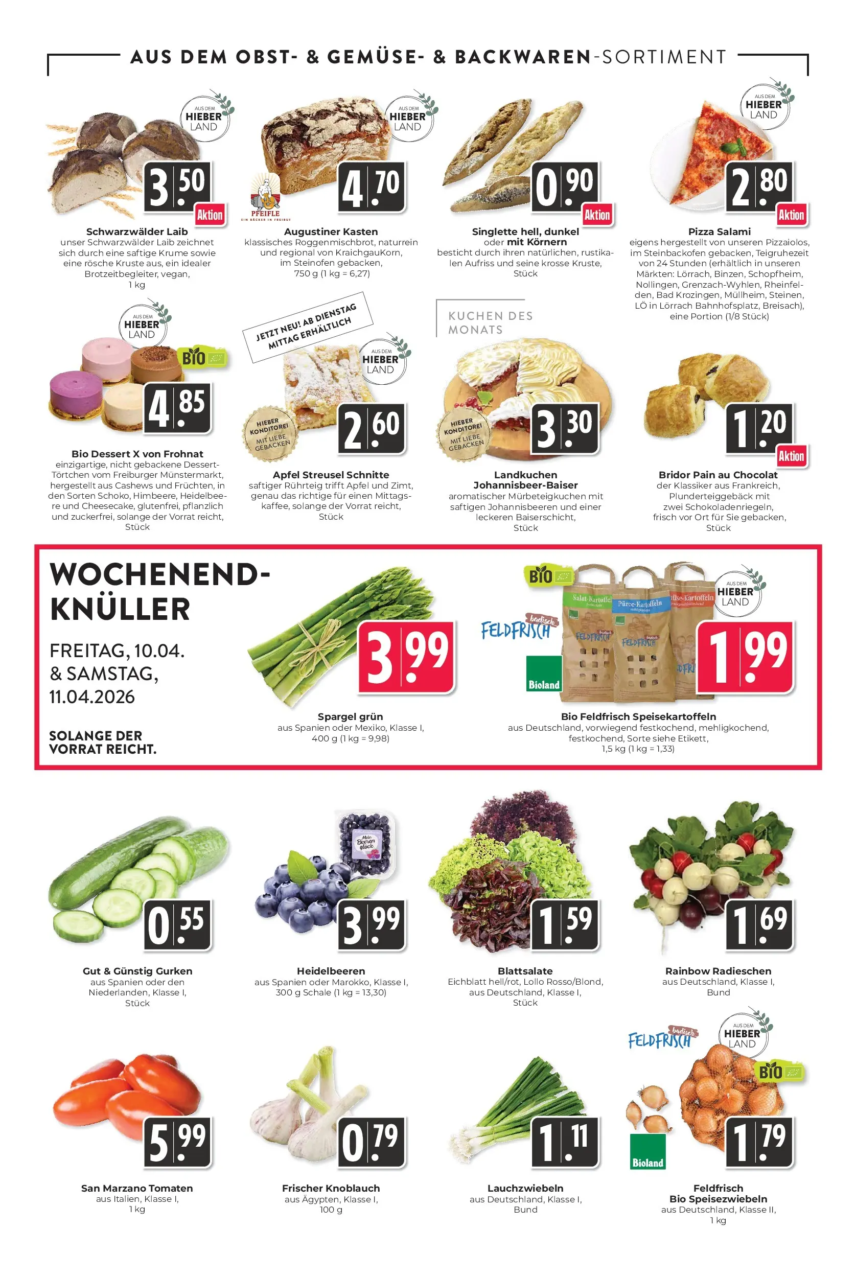 Angebote - Hieber's Frischecenter: Meine Woche (ab 05.04.2026) zum Blättern | Seite: 8 | Produkte: Äpfel, Spargel, Obst, Gurken